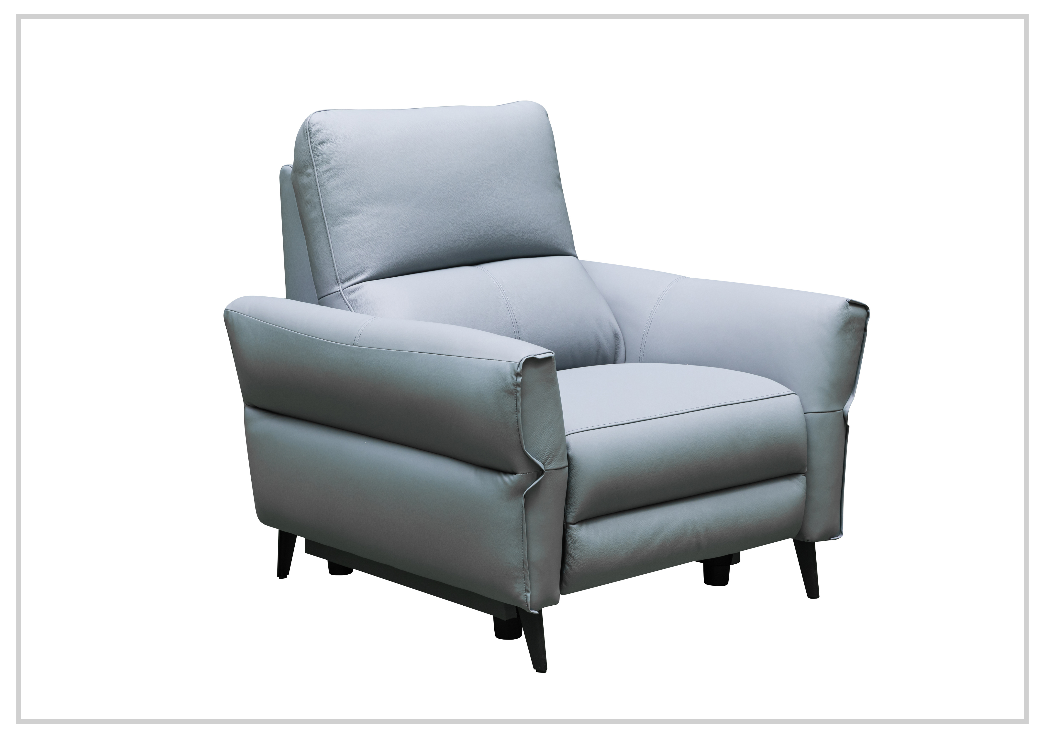 Klaussner Serenita Genuine Leather Power Recliner Chair - Blue - Living Room Reclining Sofa for Home Theater & Relaxation