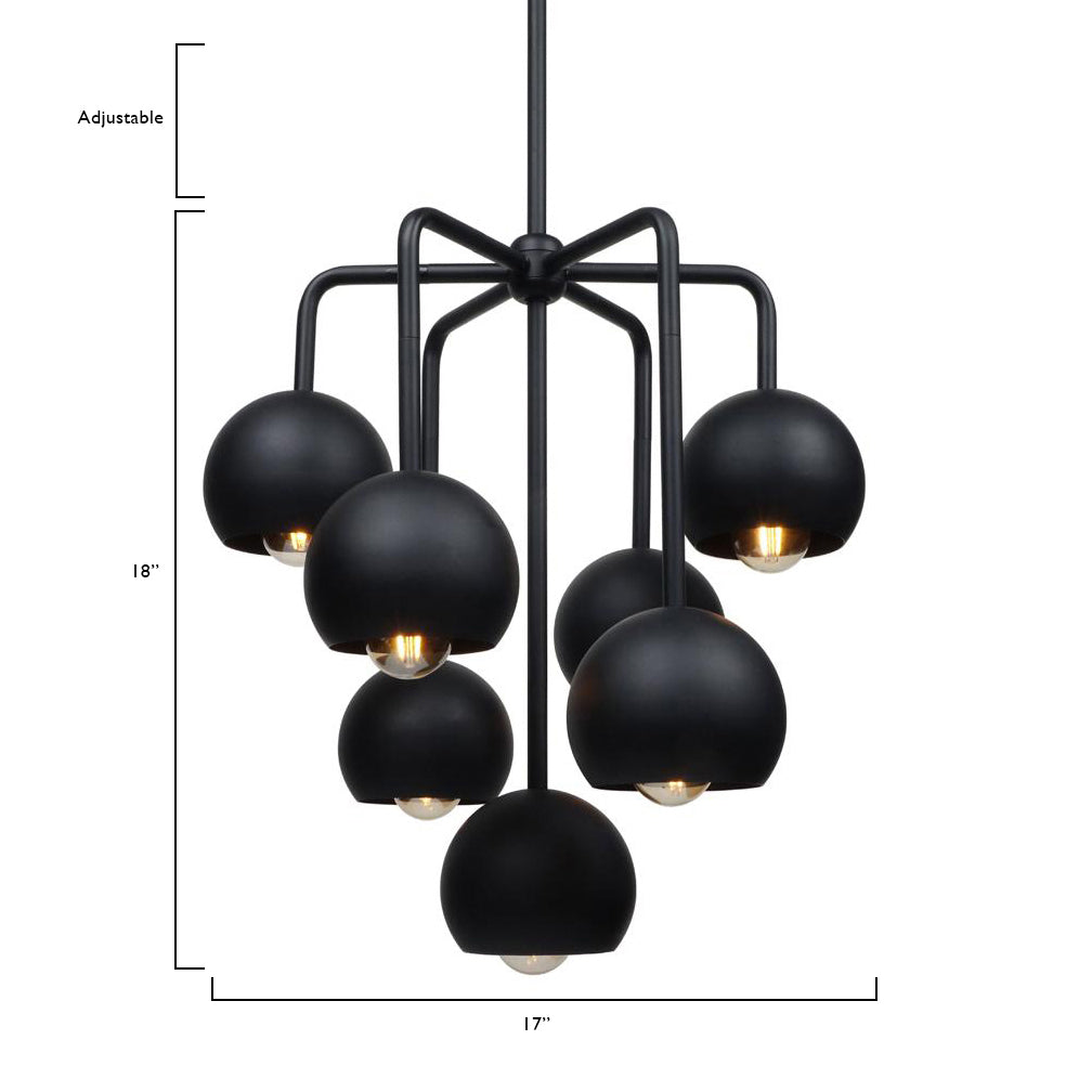 Black Sputnik Bubble Pendant Light - Modern Chandelier for Dining Room, Living Room, Bedroom, Kitchen | Dimmable LED Ceiling Fixture for Home Decor
