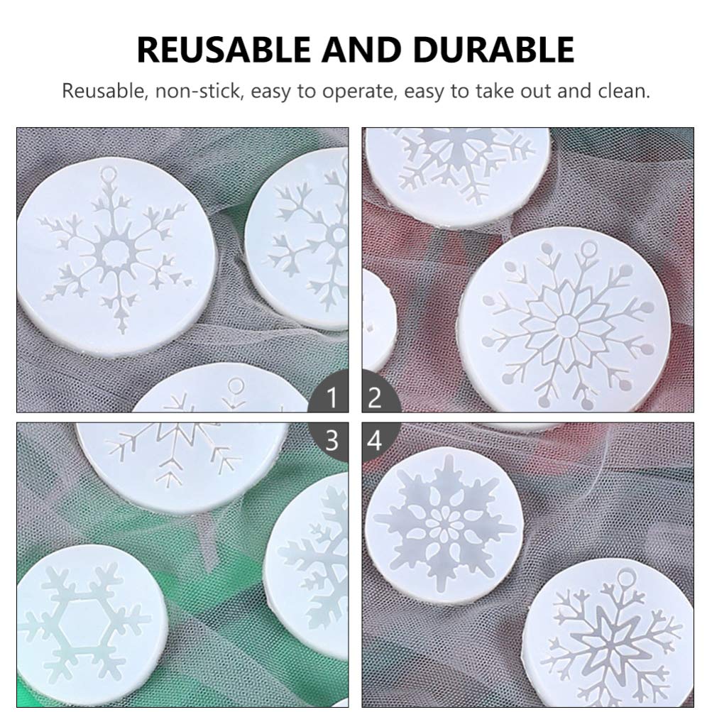 VOSAREA 11Pcs Snowflake Silicone Molds for Resin Casting, DIY Jewelry, Epoxy Coasters, Fudge & Pendant Making - Perfect for Christmas Decor, Craft Projects & Gift Making