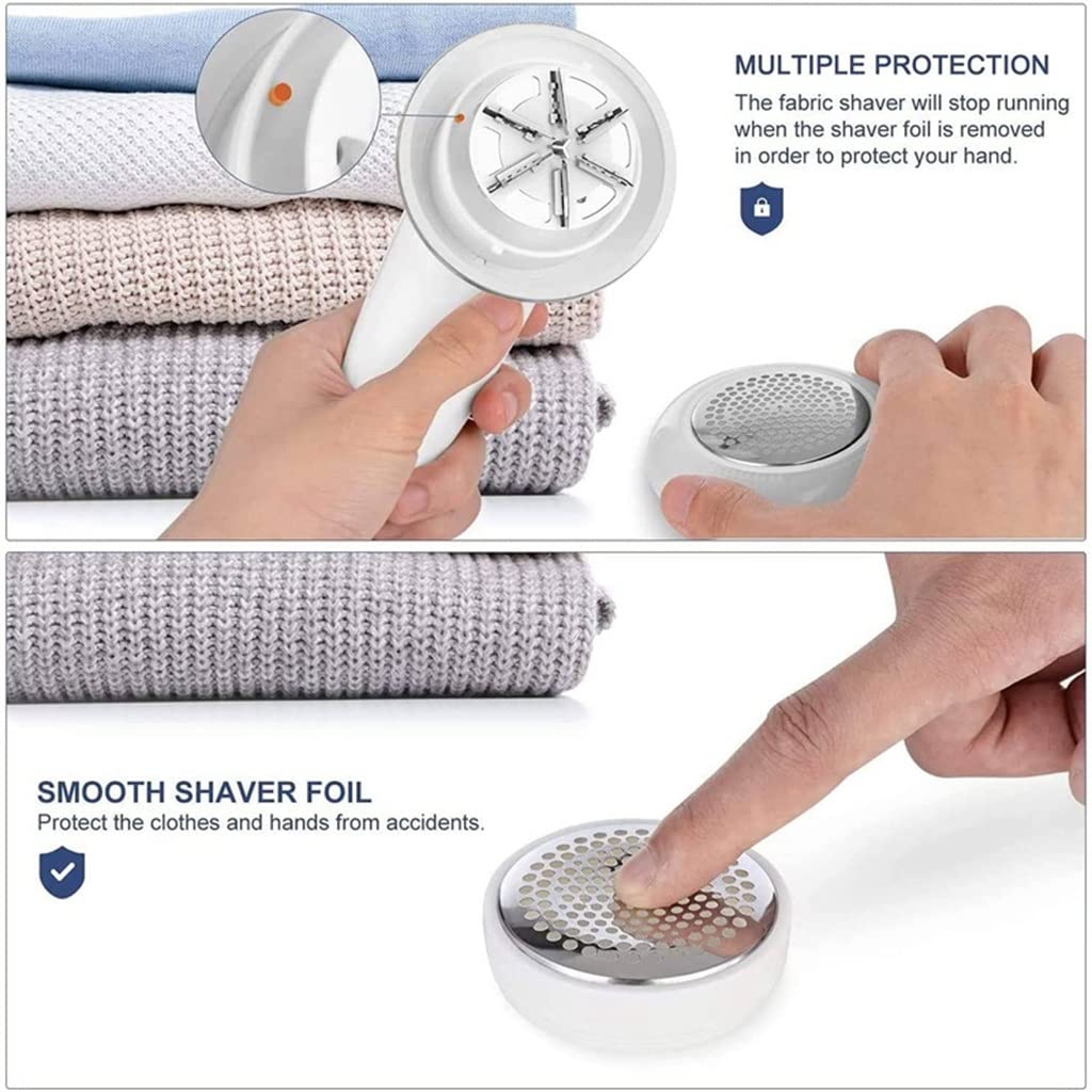 Rechargeable Electric Fabric Shaver & Lint Remover with Replaceable Stainless Steel Blades - Perfect for Sweaters, Coats, and Home Textiles