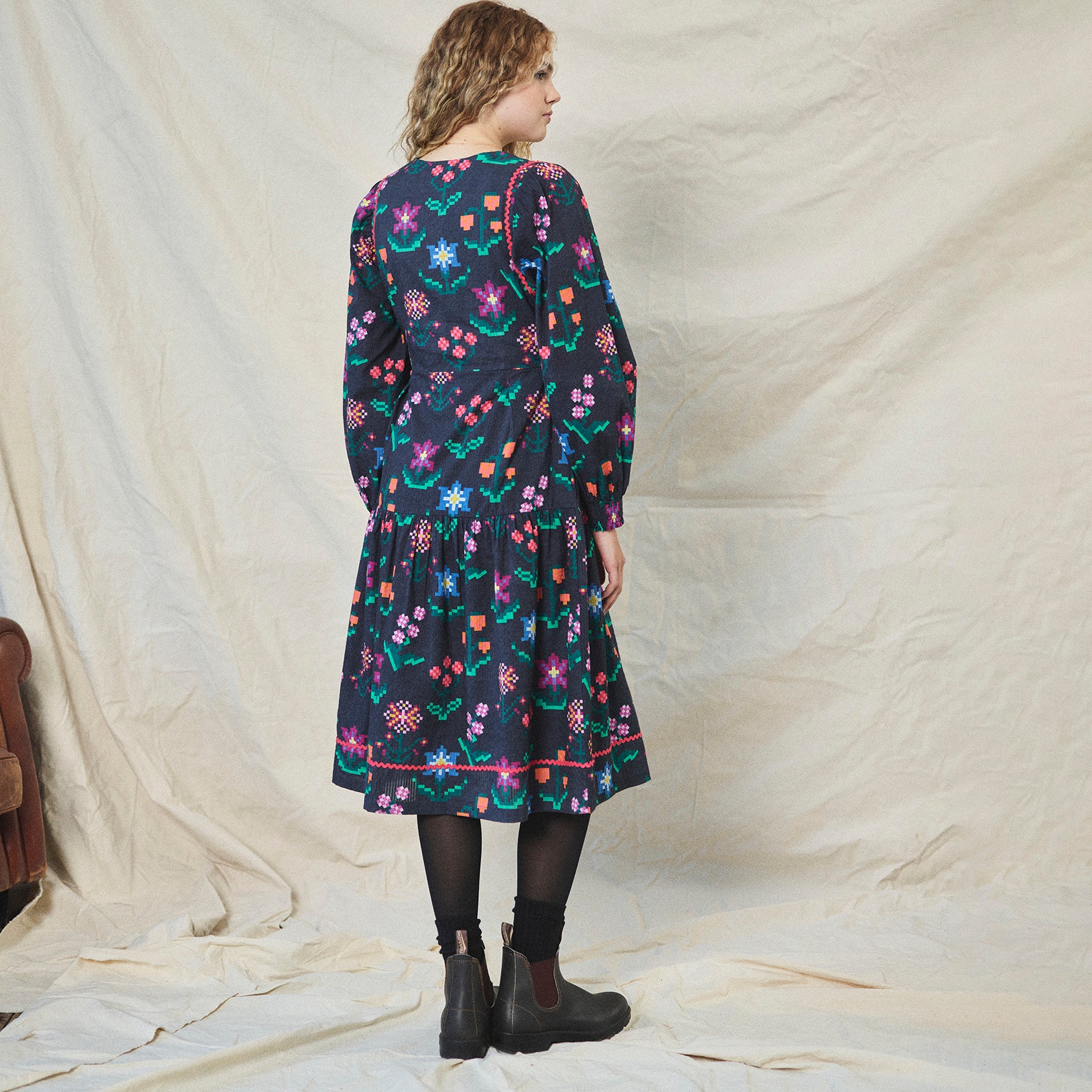 Lowie Needlepoint Print Lottie Dress - Floral Embroidery Summer Dress for Women | Perfect for Beach Vacations, Garden Parties & Date Nights