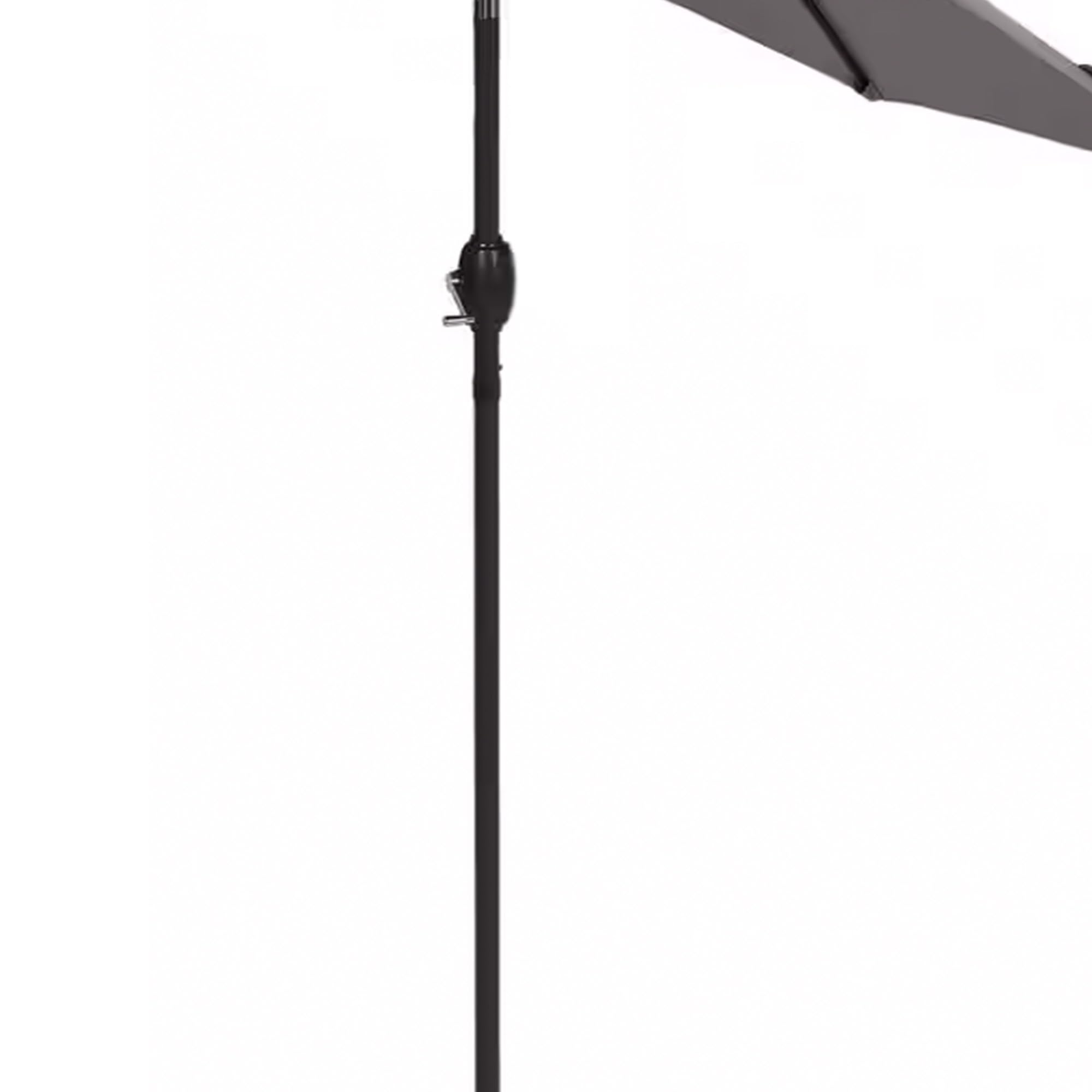 9 Foot Campton Hills Market Umbrella - Round Sling Fabric Outdoor Patio Umbrella with Auto Crank & Tilt - Gray/Brown Shade Canopy for Backyard, Poolside, and Garden Relaxation
