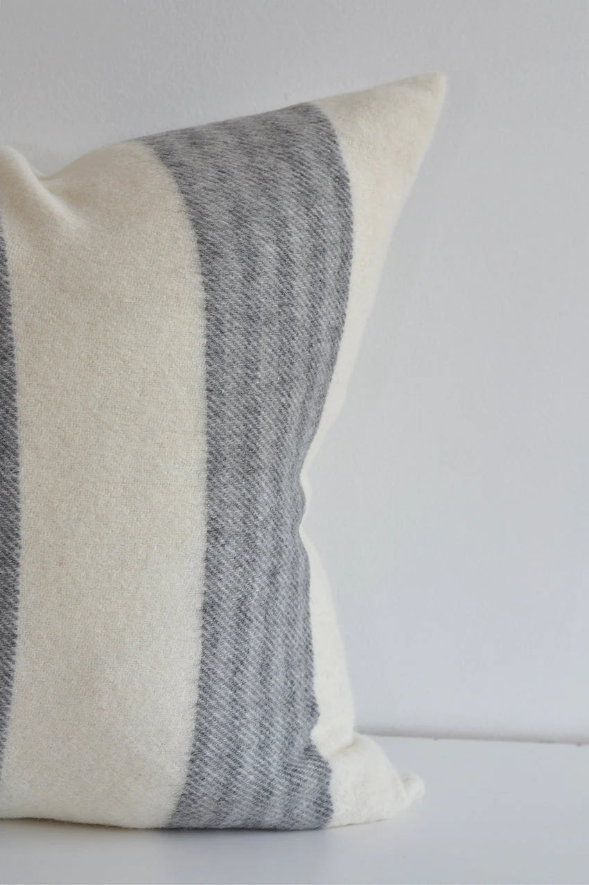 Premium 22x22 Inch Brooklyn Pillow Cover - Soft Off White, Dark Grey & Light Grey Decorative Throw Pillow Case for Sofa, Bed & Home Decor