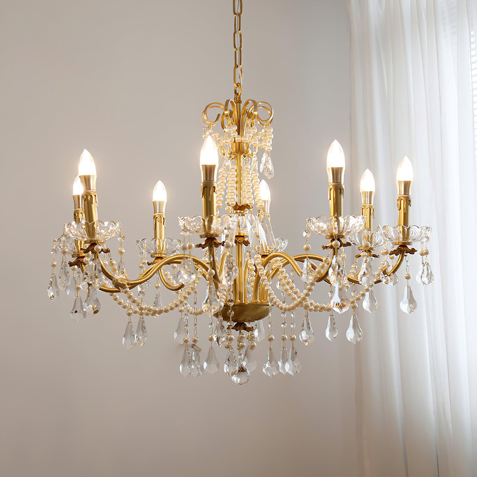 Safavieh Crystal Chandelier - Elegant Modern Lighting Fixture for Dining Room, Bedroom & Living Room | Dimmable LED Ceiling Light for Home Decor & Wedding Events