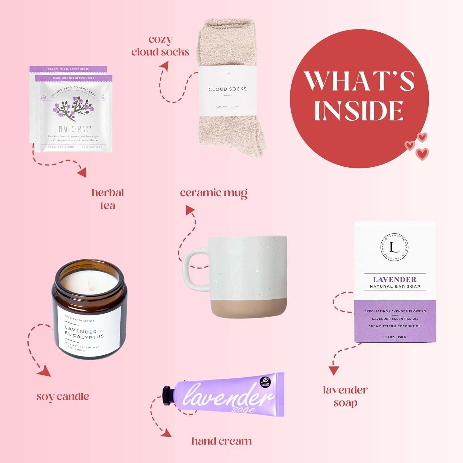 Unboxme Lavender Spa Gift Set for Women - Relaxation Gift Basket with Scented Candle, Bath Bomb & Soap - Perfect for Valentine's Day, Get Well Soon, Birthday & Mother's Day Gifts - Home Spa & Self-Care Essentials