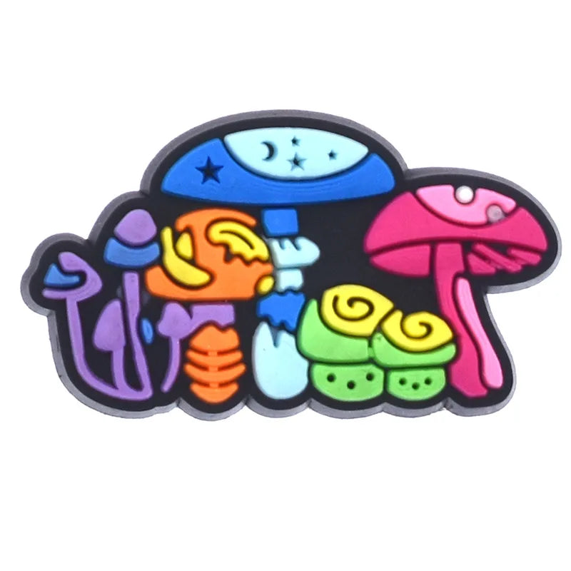 Mushroom Shoe Charms for Crocs - Cute Clog Decorations for Kids, Men & Women - Fun Shoe Accessories for Sandals, Jeans & Buckle Shoes - Perfect for School, Parties & Everyday Fashion