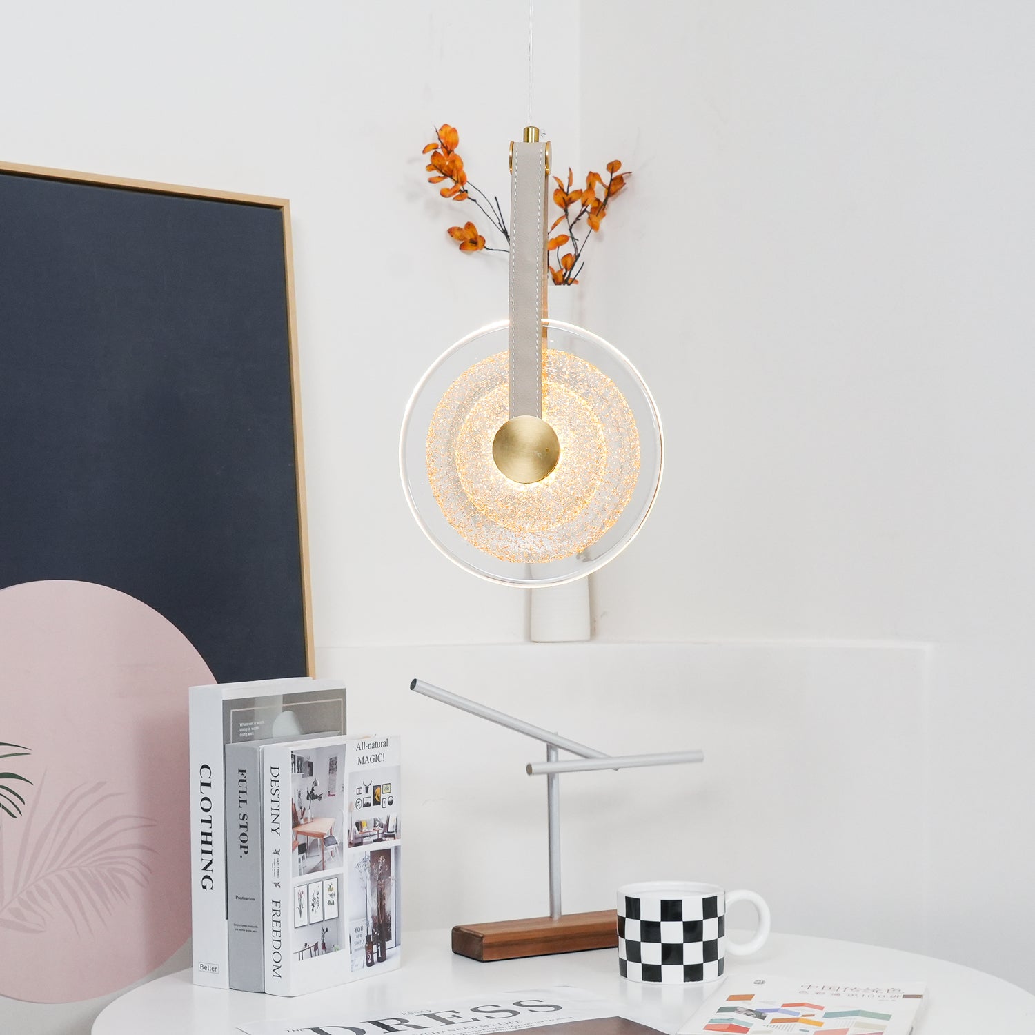 Disc Paolo Castelli Pendant Lamp - Modern Italian Glass Ceiling Light for Dining Room, Kitchen & Living Room Decor