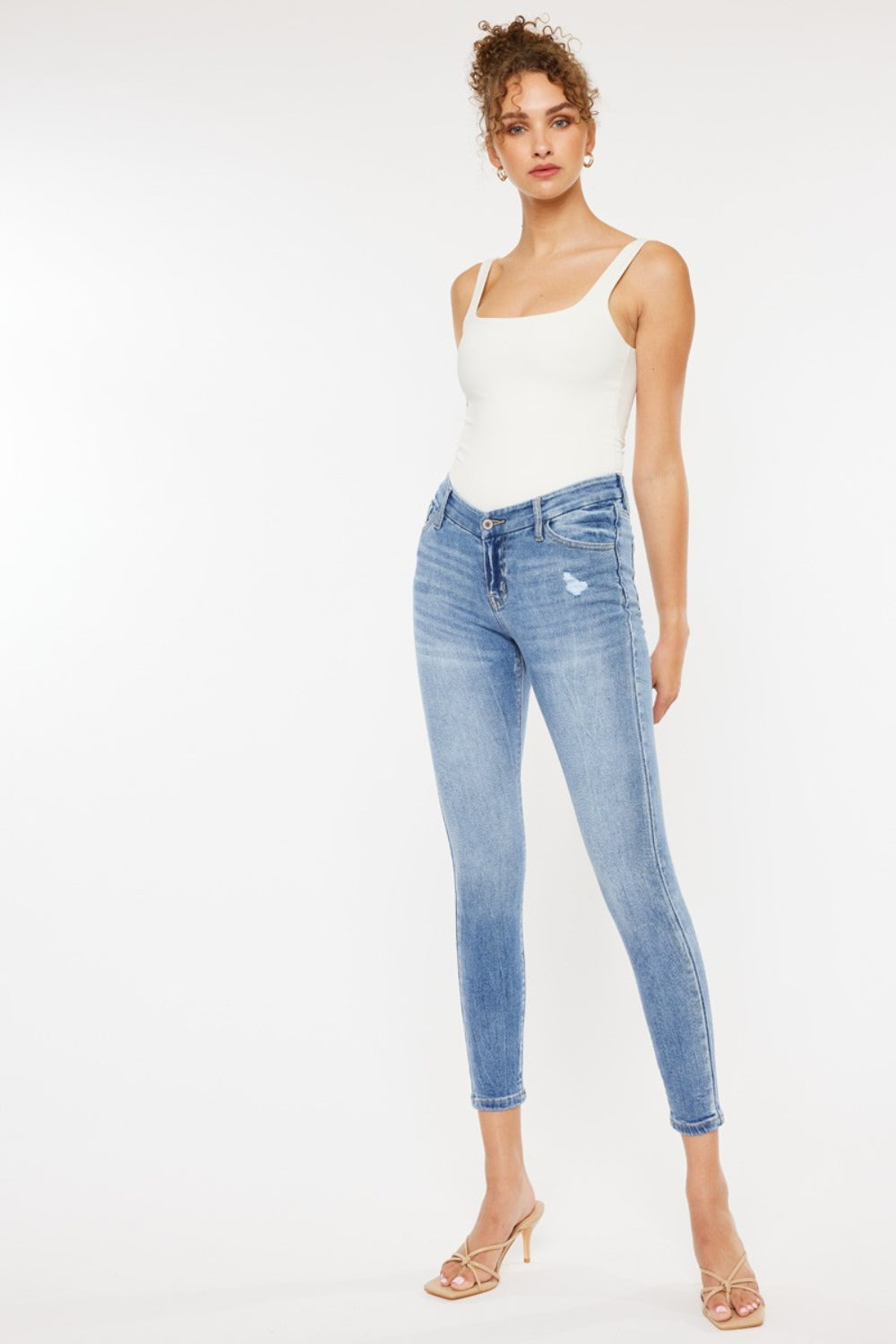 Kancan High Waist Cat's Whiskers Skinny Jeans for Women - Stretch Denim Pants with Comfortable Fit - Perfect for Casual Outfits, Date Nights & Everyday Wear