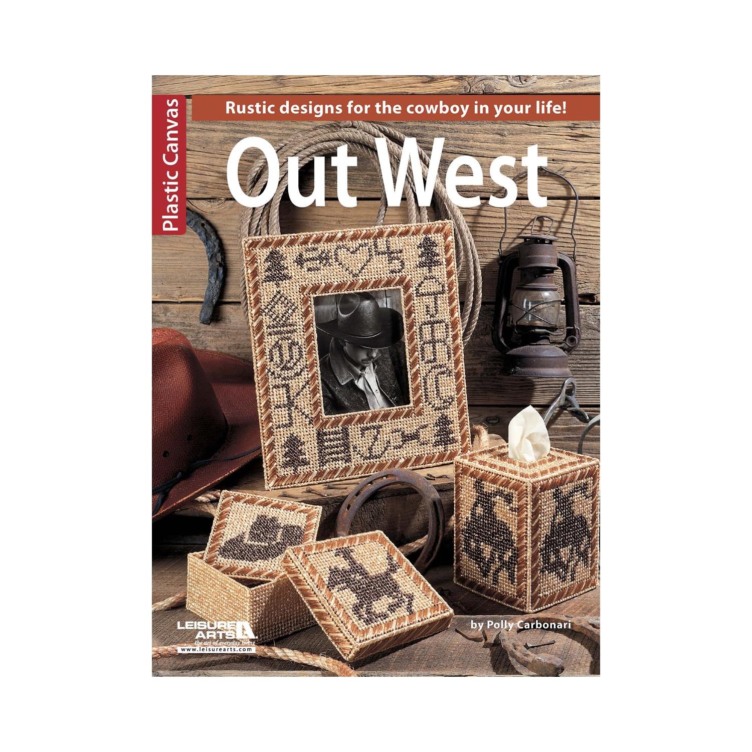 Leisure Arts Plastic Canvas Out West Cross Stitch Book - DIY Western Themed Plastic Canvas Patterns & Craft Books for Home Decor & Gifts