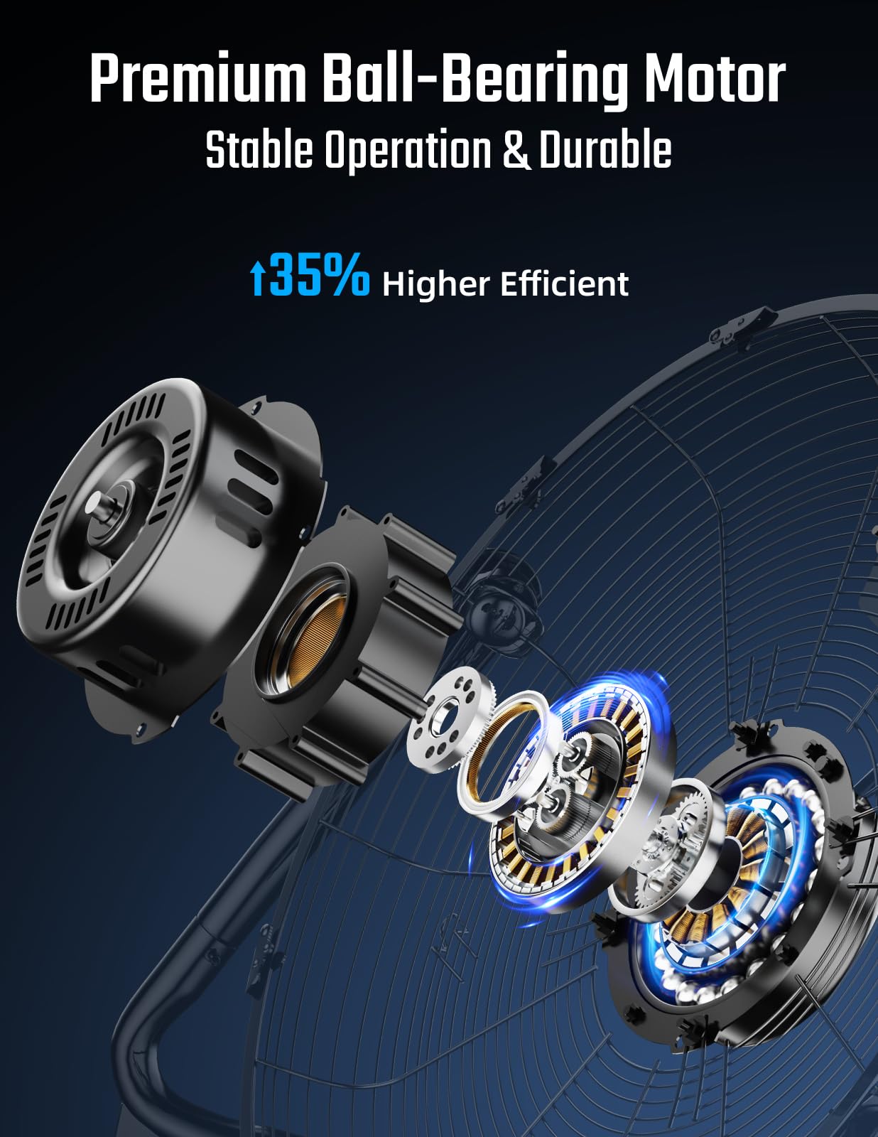 Simple Deluxe 18 Inch 3-Speed High Velocity Heavy Duty Metal Industrial Floor Fan - Quiet Cooling for Home, Office, Warehouse & Greenhouse - Indoor Outdoor Use - Black (2 Pack) - Perfect for Large Spaces, Workshops & Hot Weather Cooling