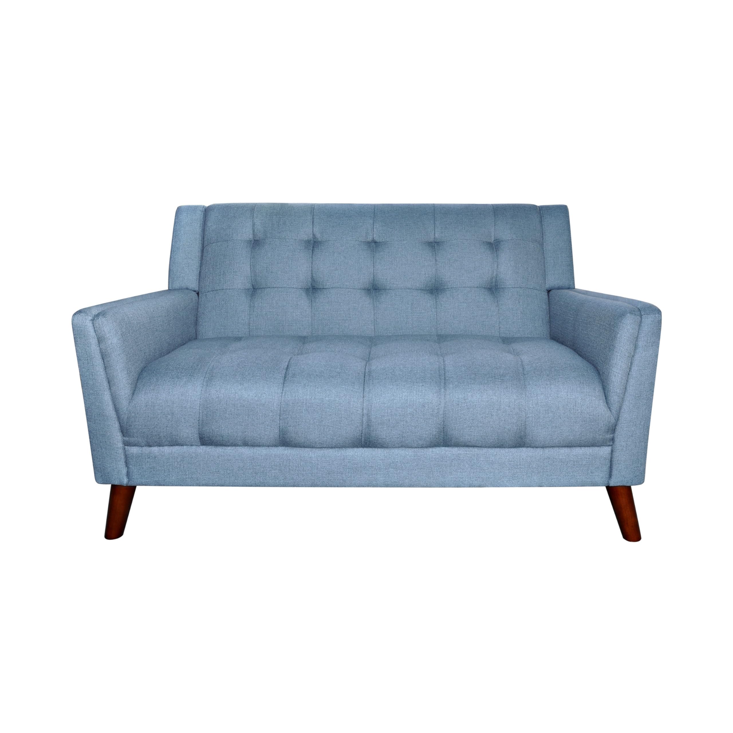 Christopher Knight Home Alisa Mid Century Modern Fabric Loveseat in Blue - Stylish Small Sofa for Living Room, Apartment & Office