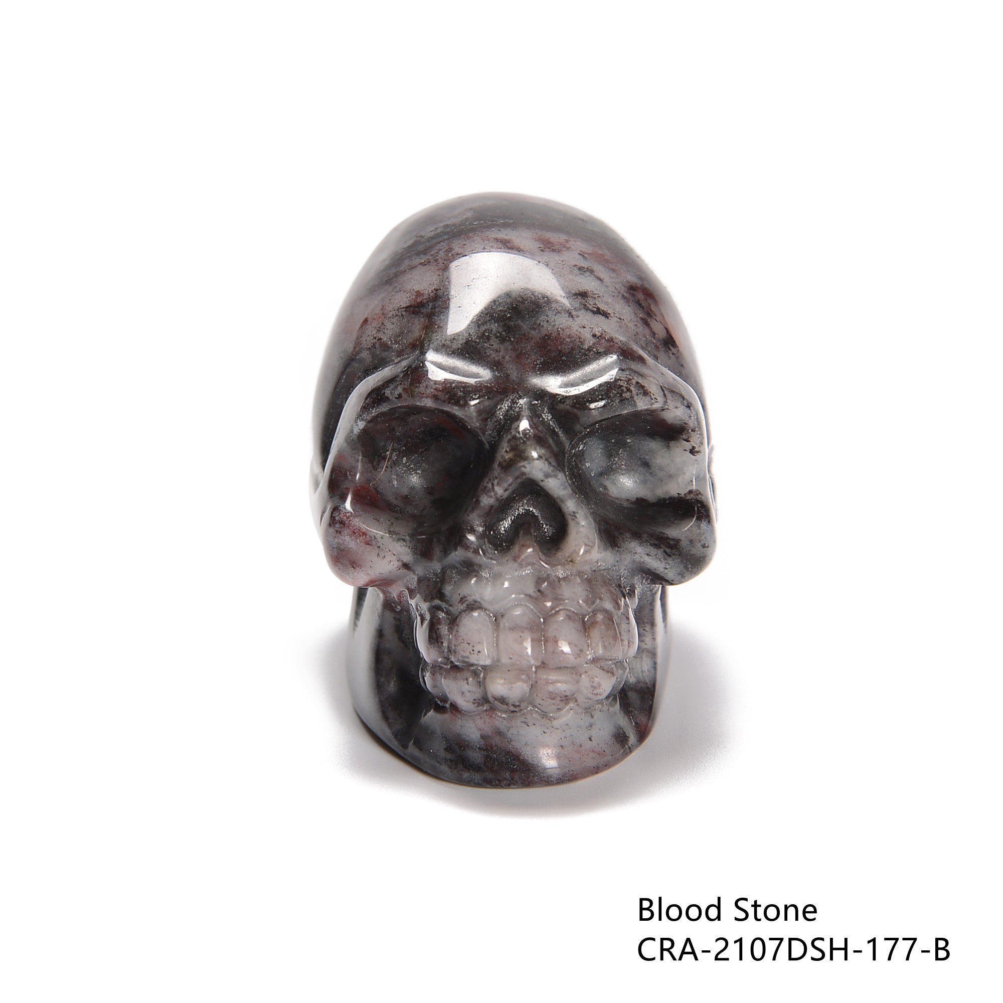 Blue Aventurine Blood Stone Fluorite Carved Halloween Skulls - 2 Inch Gemstone Crystal Decor for Home, Office & Halloween Party Decorations