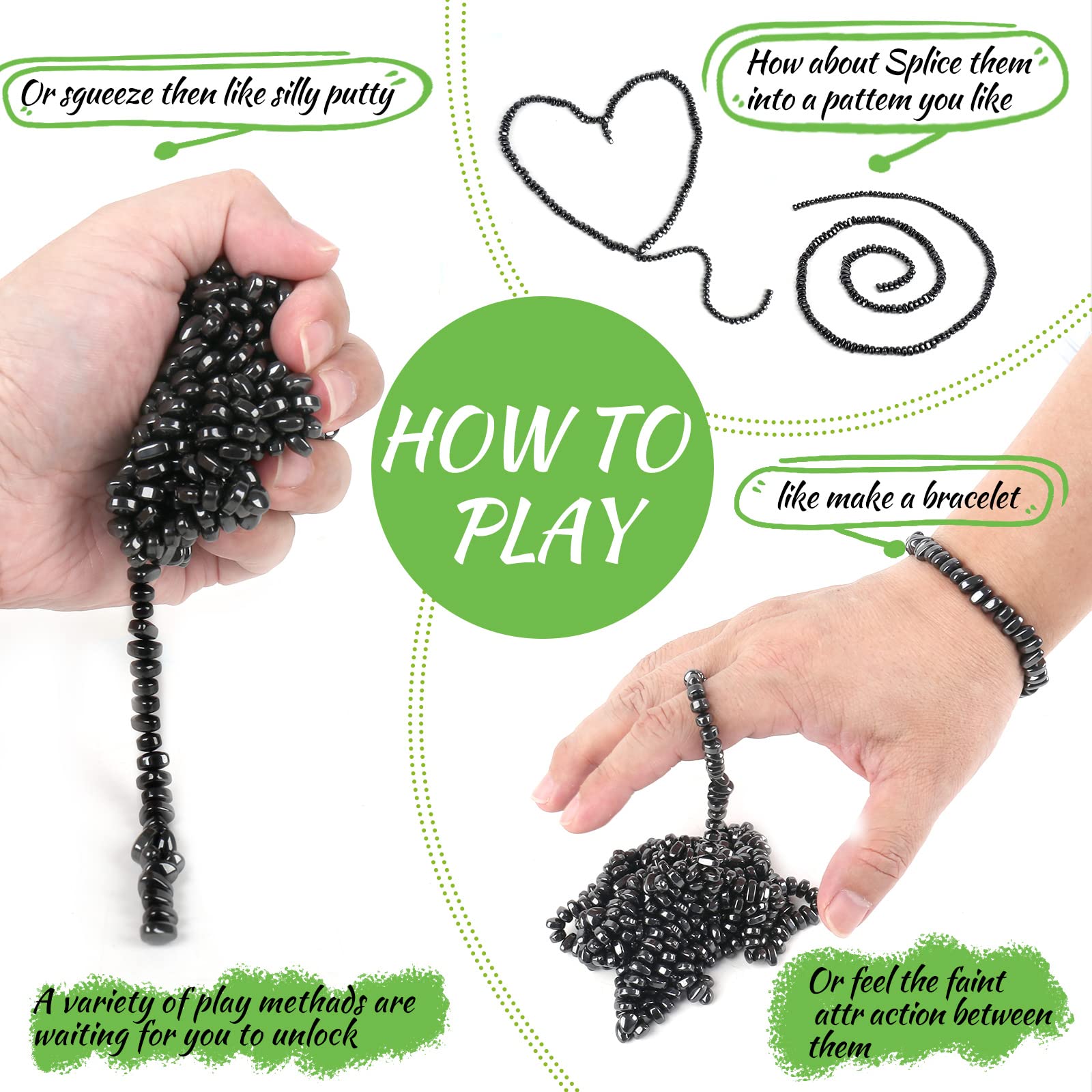 550pcs Ferrite Putty Fidget Toys for Adults - Stress & Anxiety Relief Desk Toys for Office, ADHD, Autism - Perfect Gift for Adults (Use for Focus, Relaxation & Sensory Stimulation at Work/Home)