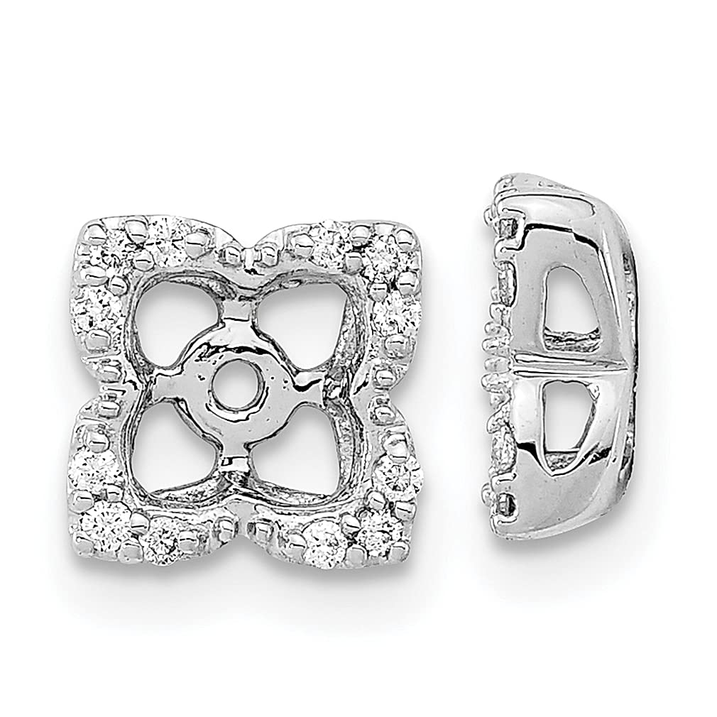 14K White Gold Diamond Ear Jacket for Stud Earrings | Elegant Fine Jewelry for Women | Perfect Gift for Her | Ideal for Weddings, Parties & Special Occasions