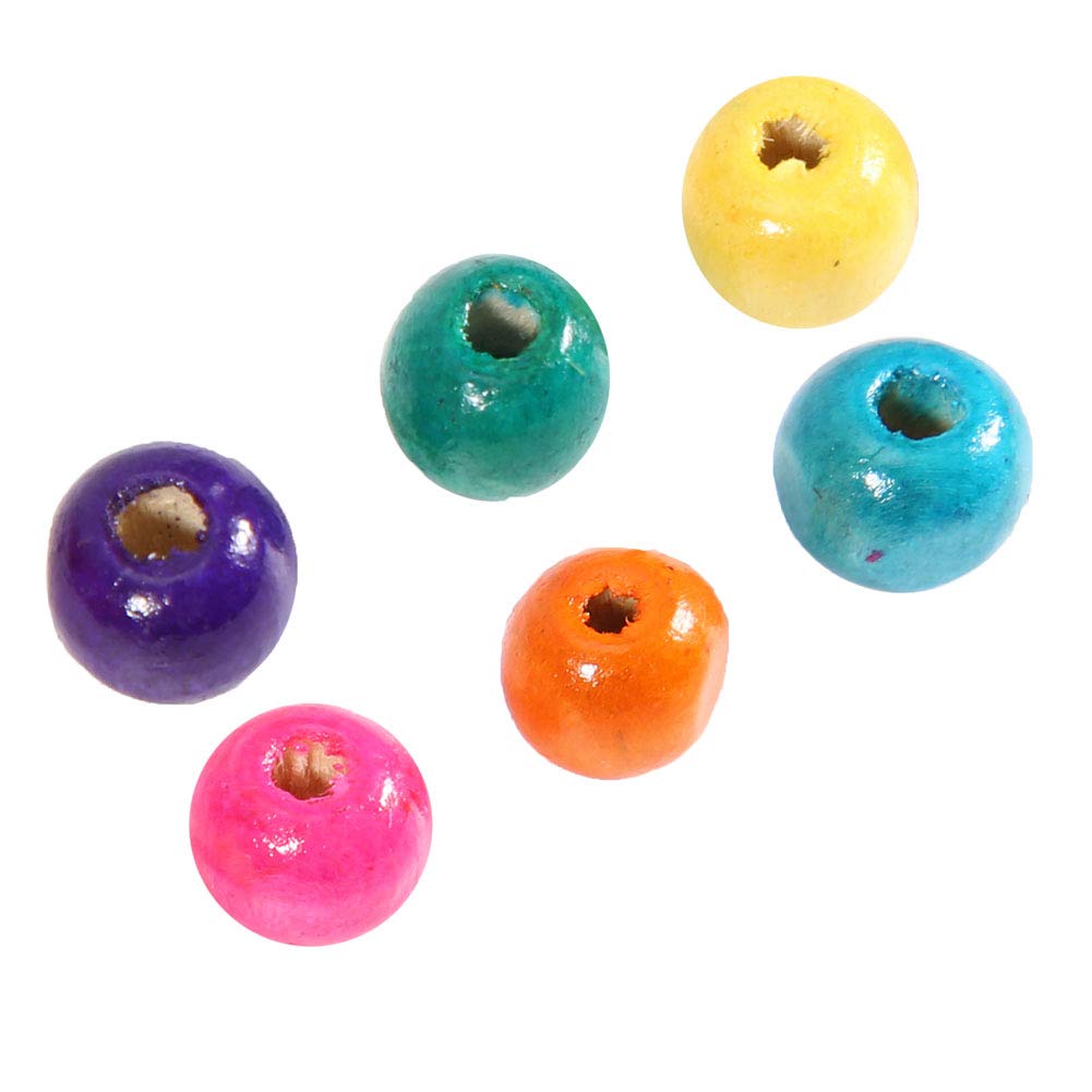 Vbestlife 6mm Wooden Round Beads for DIY Jewelry Making - Natural Craft Beads for Necklaces, Bracelets & Home Decor - Perfect for Handmade Jewelry, Scrapbooking & Craft Projects