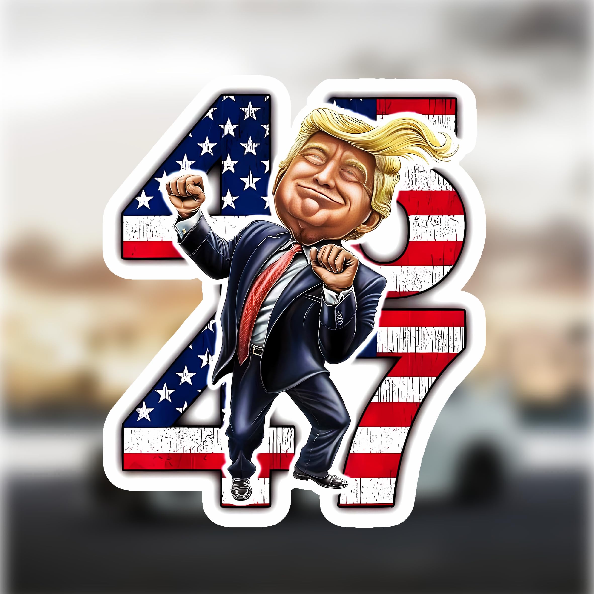 Trump Stickers (6in Large) - Waterproof Bumper Decals for Cars, Funny 45 47 Trump Car Stickers 2025 | Perfect for Political Supporters, Campaign Events & Vehicle Decoration | Trump Dance Design by TKMG