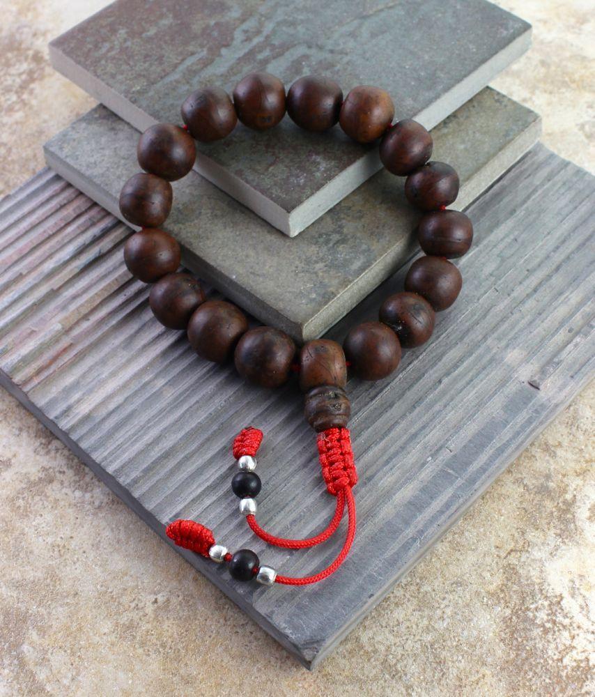 Adjustable Bodhi Seed Wrist Mala Bracelet - 108 Beads Meditation & Yoga Prayer Buddhist Bracelet for Mindfulness, Stress Relief & Spiritual Healing - Perfect for Meditation, Yoga Practice & Daily Wear