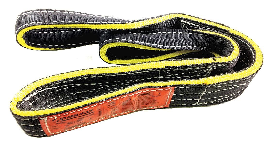 Durable 2in x 4ft Nylon Web Sling with Reverse Eye - Heavy Duty Lifting & Towing Equipment for Construction, Marine & Industrial Use