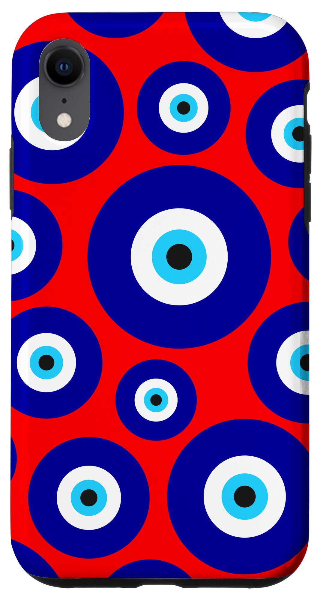 iPhone XR Protective Case - Evil Eye Design in Blue & Red for Women | Stylish & Durable Cover for Everyday Use & Travel