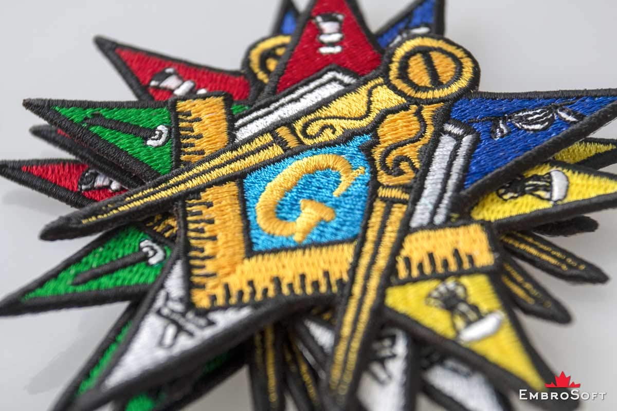 Eastern Star Embroidered Patch 3.7x3.7 Inch Iron-On Masonic Order Badge - Perfect for Vests, Jackets & DIY Crafts