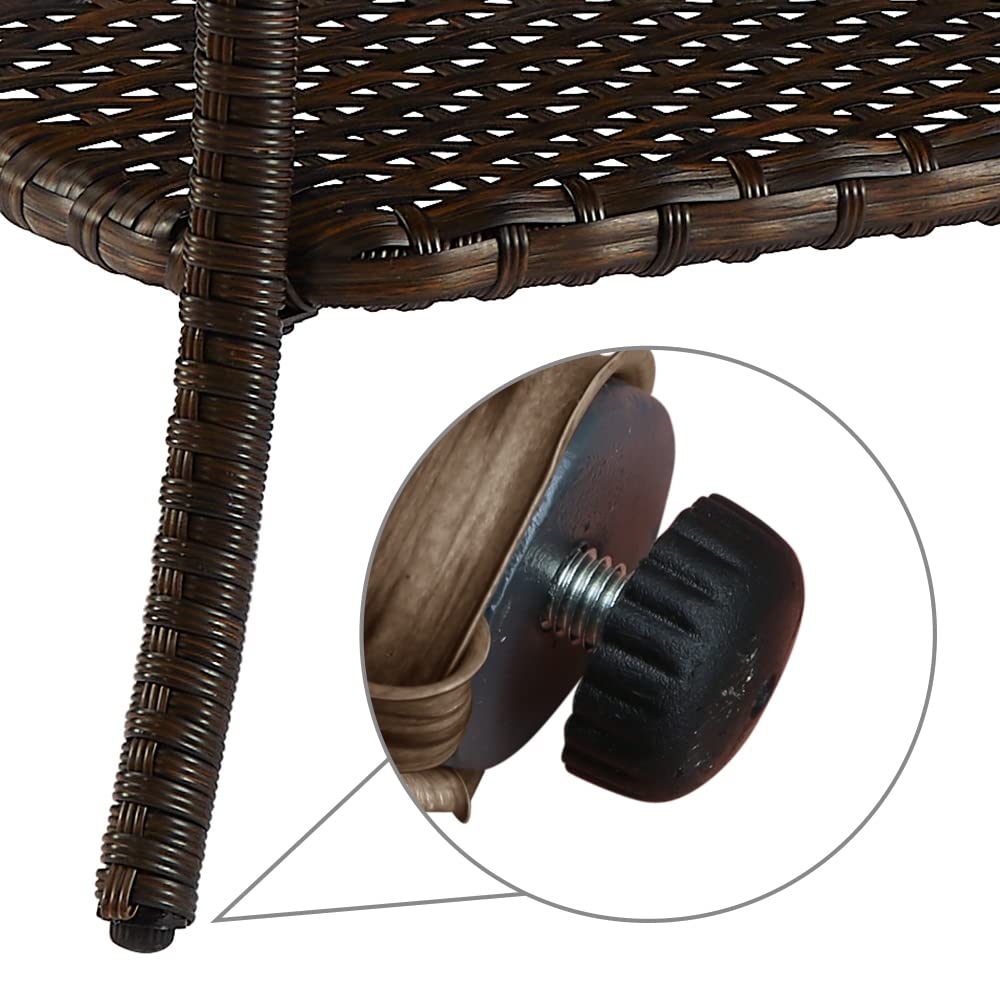 HUMMUH Wicker Patio Coffee Table - Rattan Outdoor Coffee Table with 2-Tier Storage Shelf, Natural Wicker Furniture for Garden, Porch, Backyard & Balcony | Perfect for Outdoor Entertaining & Relaxation