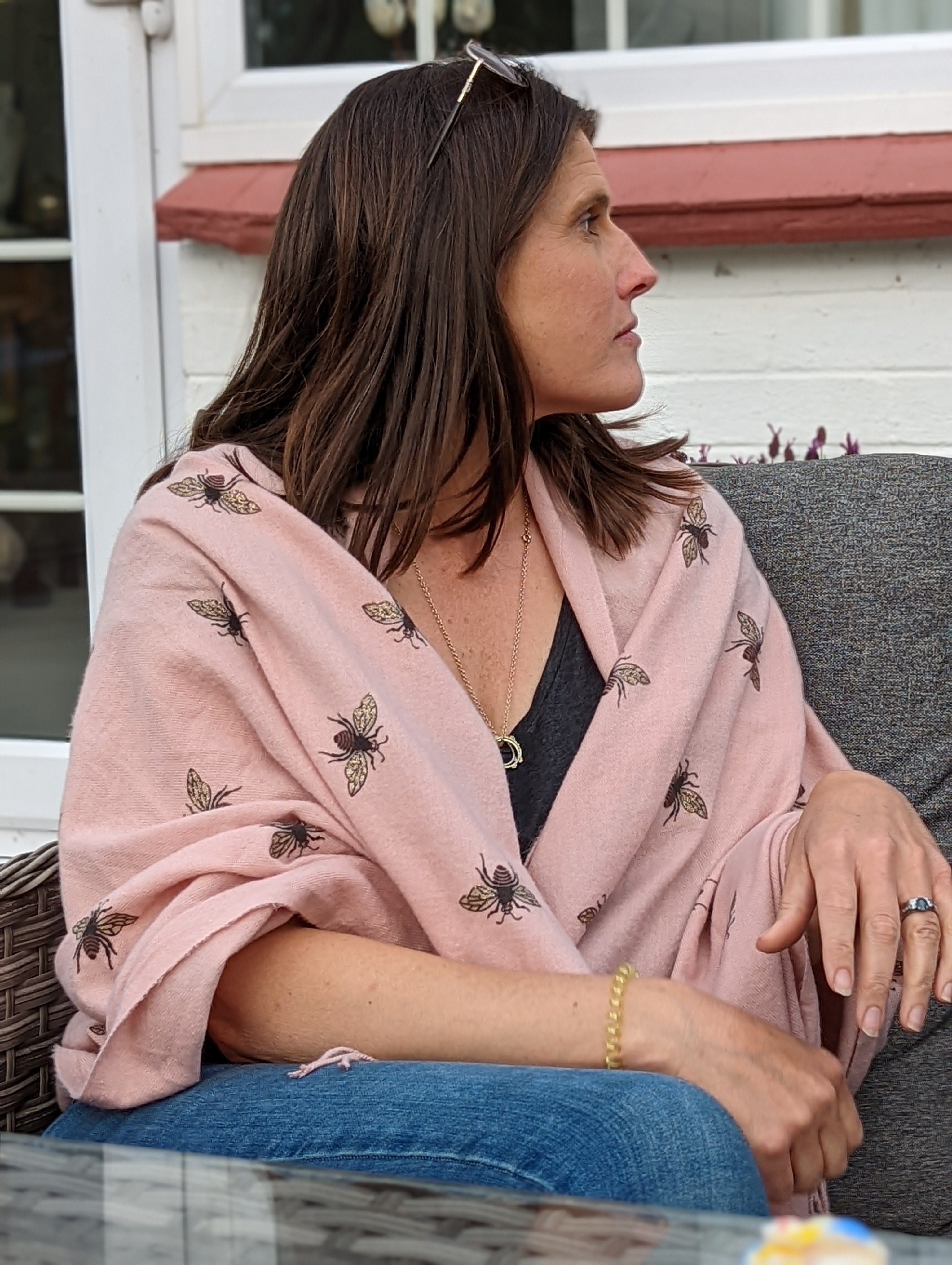 Remo Glitter Bee Pashmina Style Scarf - Elegant Sparkling Shawl for Women, Perfect for Parties, Weddings & Evening Events