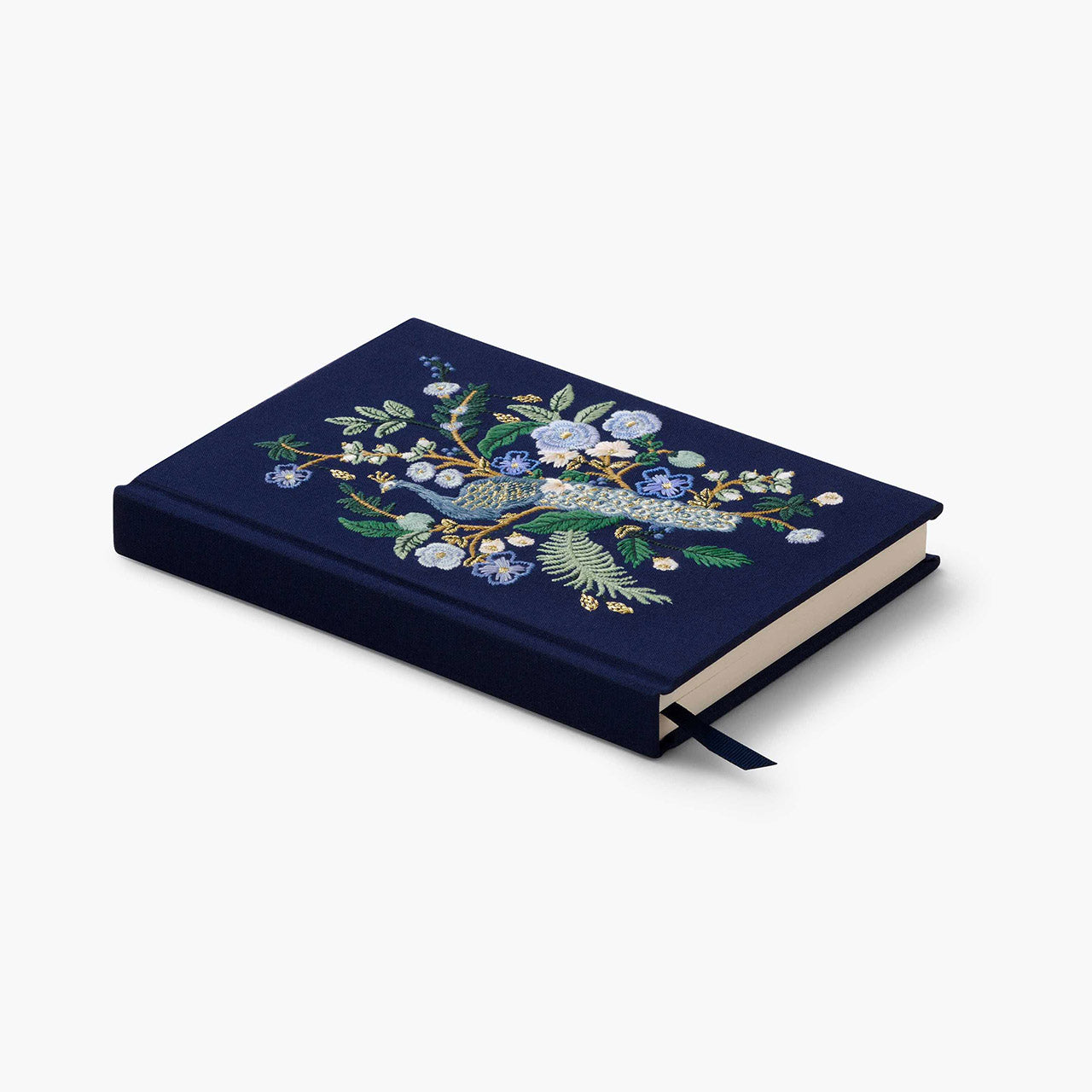 Peacock Embroidered Fabric Journal - Handmade Notebook for Writing, Sketching & Gift Giving - Perfect for Travel, Office & School Use