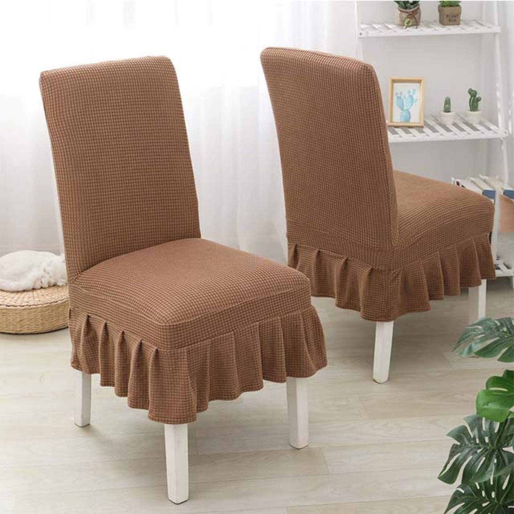 YURASIKU 1/2/4/6/8PCS Stretchable Washable Dining Chair Covers - Spandex Fabric Chair Protectors for Kitchen, Restaurant, Hotel & Home Use - Perfect for Daily Dining, Parties & Special Occasions