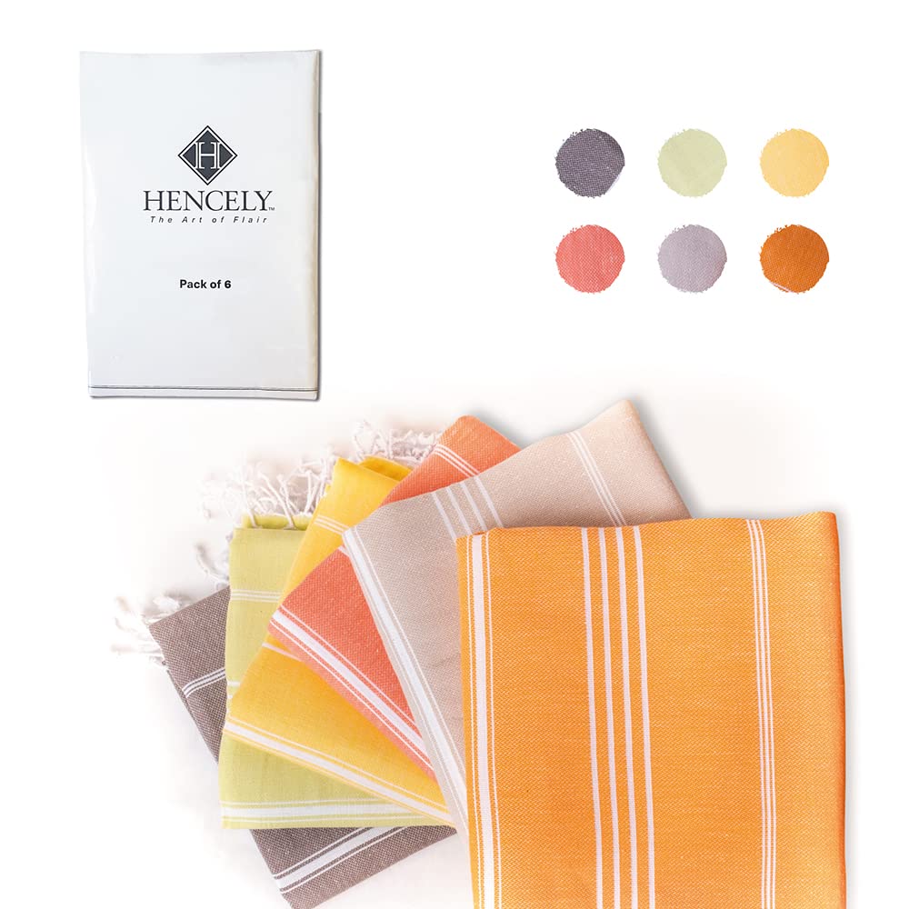 Premium Turkish Beach Towels Set of 6 - 37x68 Inch Oversized Cotton Beach Blankets, Ultra Soft & Quick-Drying, Bulk Family Pack for Bath, Pool, Beach & Vacation - Gold (Perfect for Summer Getaways, Picnics, Yoga & Outdoor Activities)