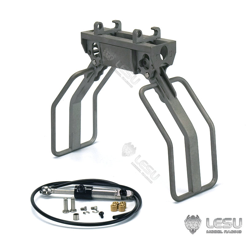Customized LESU 1:14 Scale RC Hydraulic Aoue LT5 Tracked Skid Steer Loader - Metal RTR Model with Fork, Bucket, Sieve Bucket, Gripper Clamp & Trailer Upgrade Parts - Perfect for Construction Simulation, RC Hobbyists & Collectors