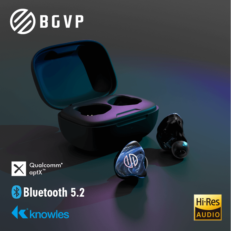 BGVP Q2S Bluetooth 5.2 TWS True Wireless Earbuds with Hi-Fi Sound, Noise Cancellation, 30H Playtime - Perfect for Gym, Running, Travel & Work Calls