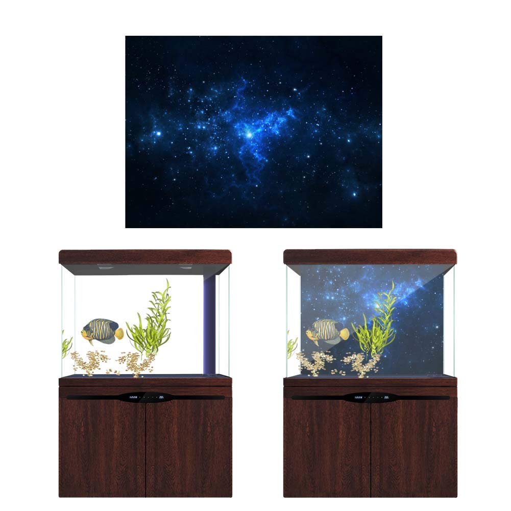 GLOGLOW Thick PVC Adhesive Aquarium Background Poster - 48x20 Inch Fish Tank Wallpaper for Freshwater & Saltwater Tanks - Waterproof Terrarium Decoration for Home, Office, or Pet Store Displays