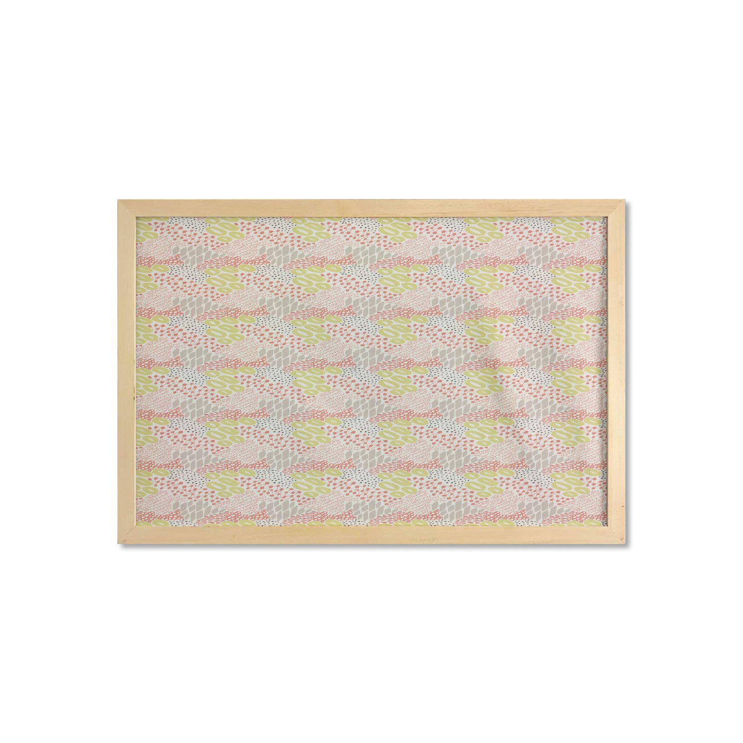 Ambesonne Abstract Wall Art with Frame - Hand Drawn Geometric Circles, Dots & Swirls in Multicolor | Printed Fabric Poster 35