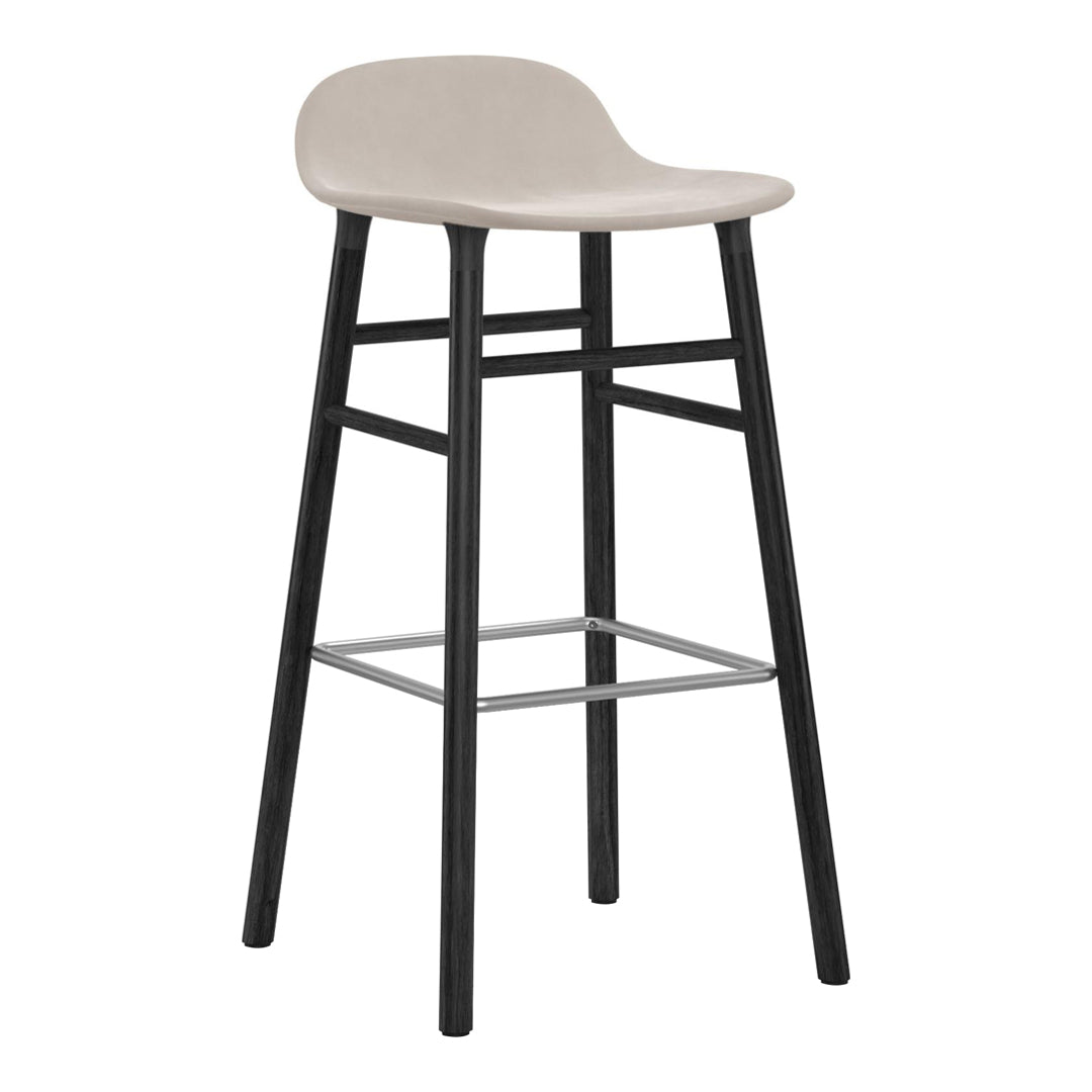 Modern Form Bar Stool with Wooden Legs & Upholstered Seat - Perfect for Kitchen Islands, Home Bars & Dining Counter Height Tables