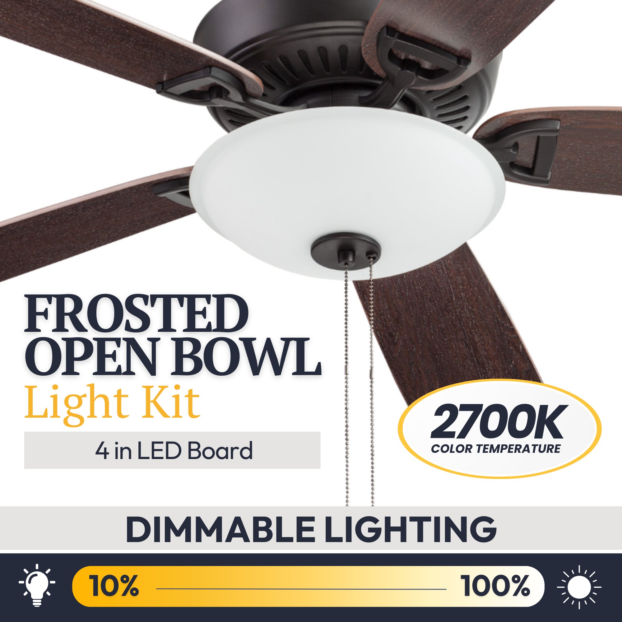52 Inch Montlake Ceiling Fan with Pull Chain in Espresso Bronze Finish - Perfect for Living Room, Bedroom, and Outdoor Spaces