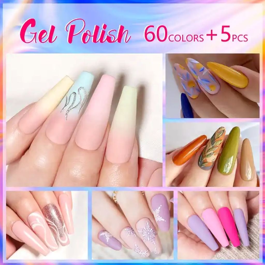60 Colors Gel Nail Polish Kit - Born Pretty All Shine On Me Set for Salon & DIY Manicure at Home | Long Lasting UV LED Soak Off Nail Art Design
