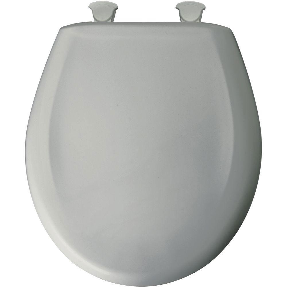 Bemis Round Closed Front Toilet Seat in Ice Gray - Durable, Easy-to-Clean Bathroom Toilet Seat for Home & Commercial Use - Model 496454