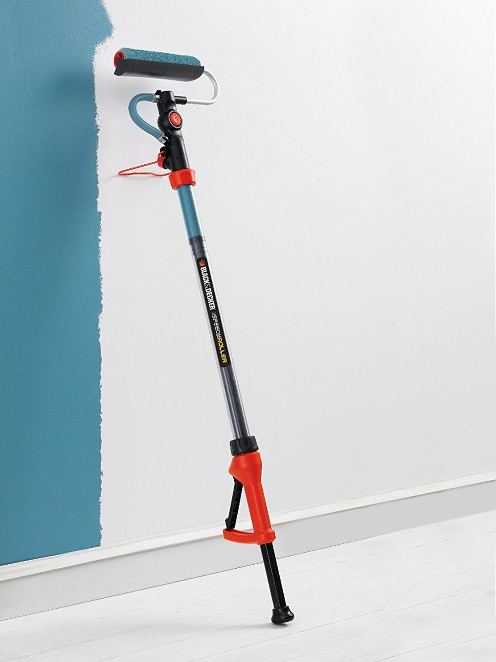 BLACK+DECKER BDPR400 Electric Power Paint Roller - 150W, 2-Wheel Pneumatic Rubber Wheels, Lightweight Aluminum Frame (3 lbs) - Perfect for Home DIY Painting Projects & Professional Wall Painting