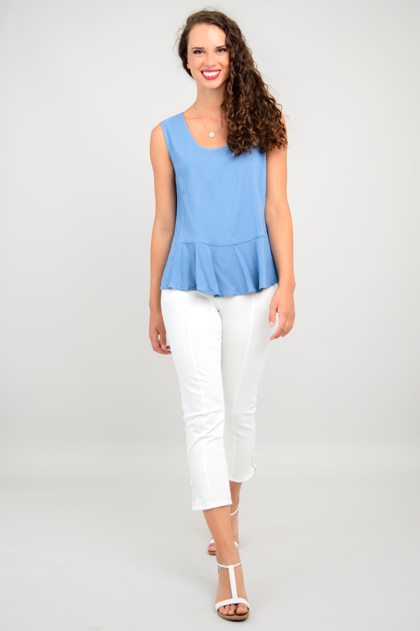 Ginny Tank Top | London Fog & Linen Bamboo Blend | Women's Casual Summer Tops | Perfect for Beach, Vacation & Everyday Wear - Final Sale