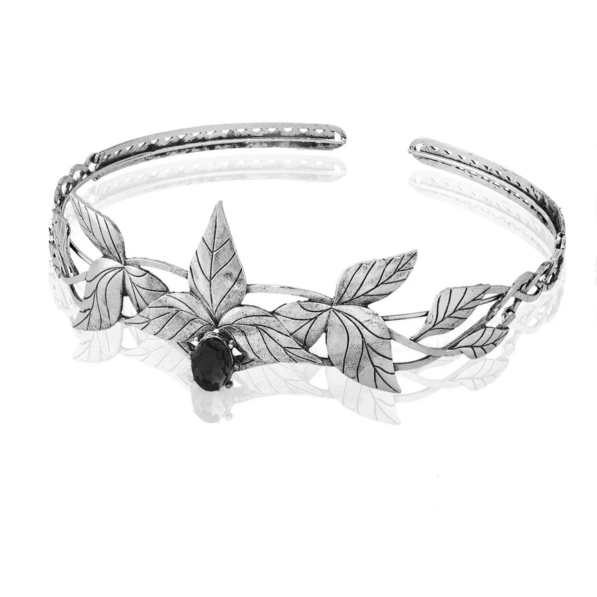 Enchanted Forest Elven Leaf Diadem Headpiece - Fantasy Cosplay Crown for Renaissance Faires, LARP & Themed Weddings