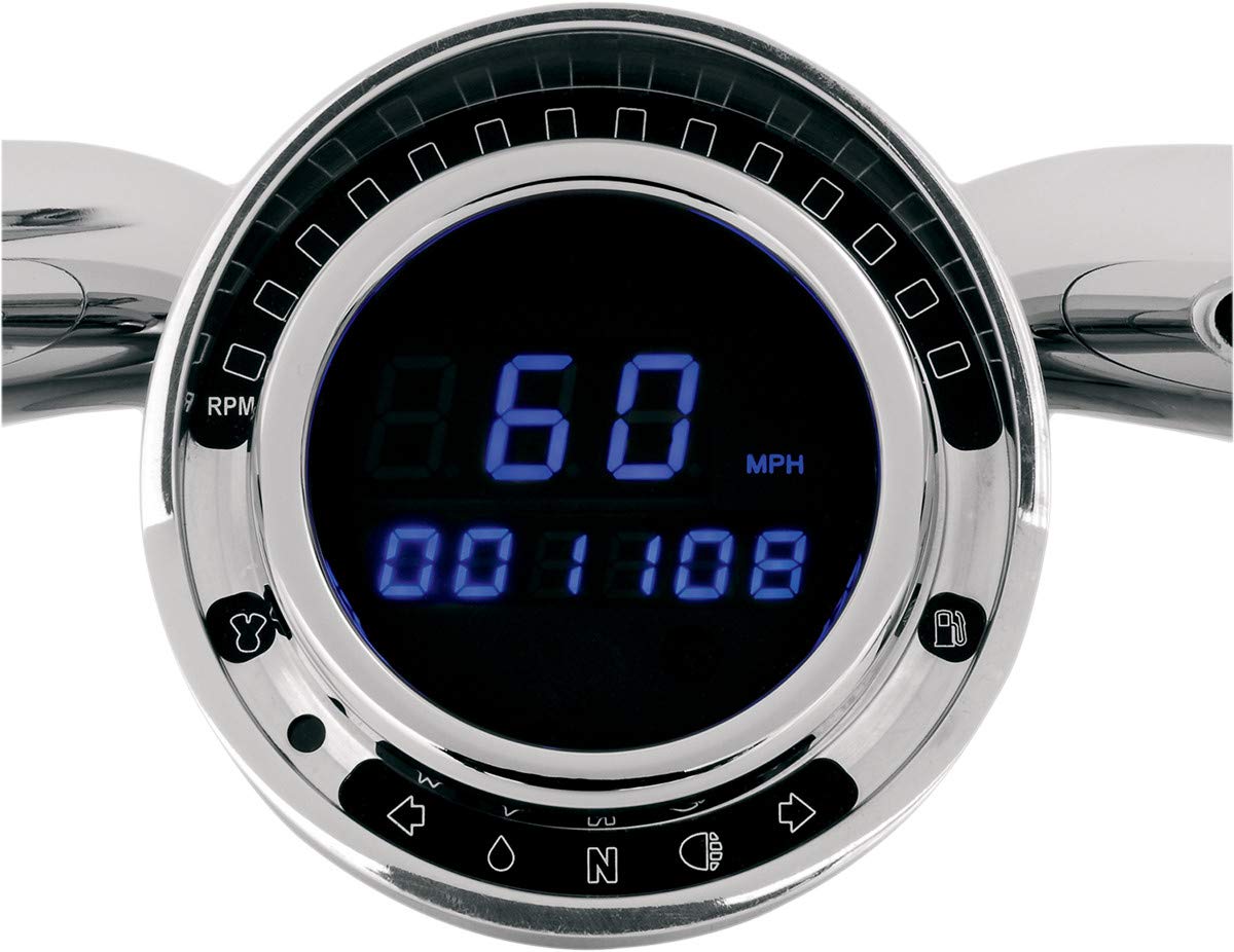 Dakota Digital BD-140 Big Dog Speedometer with Blue LED Display - High Performance Motorcycle & Custom Car Gauge for Harley, Chopper, Hot Rod Builds