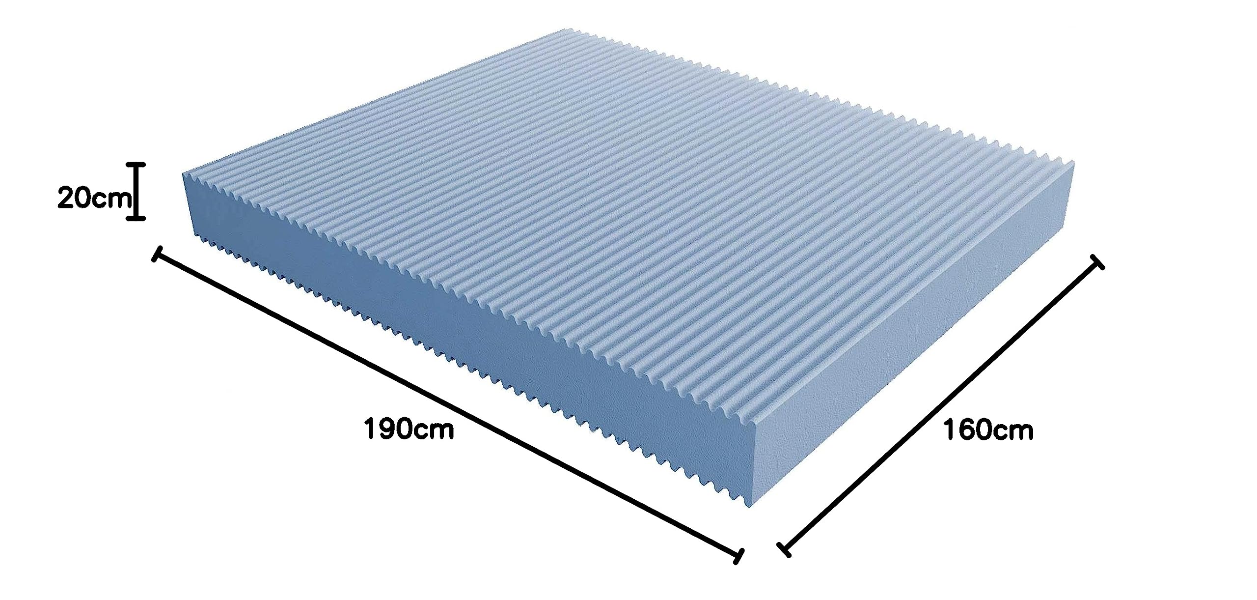Baldiflex Emporio - Orthopedic Marriage Mattress, Automatic Uncoverable Waterfoam, Flexible Mattress with Memory Foam Pillow Gift, 160x190x20cm - Perfect for Back Pain Relief & Couples Comfort