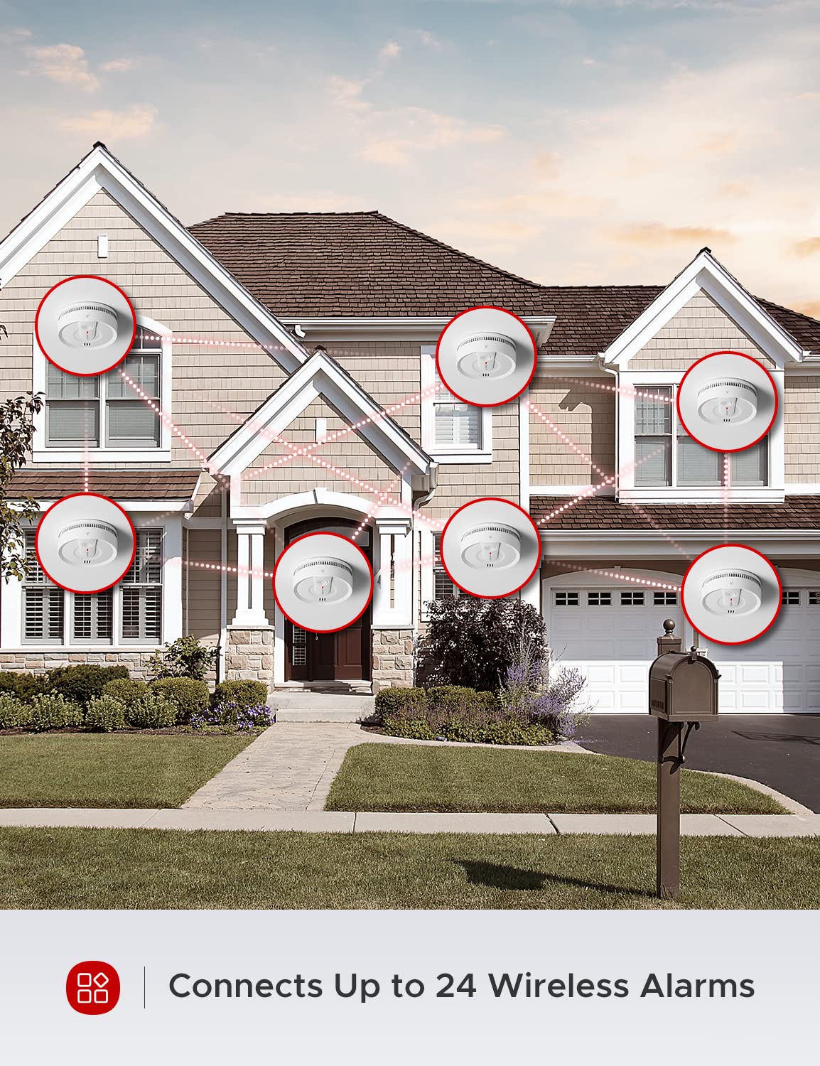 X-Sense SD20-W Wireless Interconnected Smoke Detector with 10-Year Battery Life - Pack of 3 | Home & Kitchen Safety Alarm for Bedroom, Living Room, Basement | UL Certified Fire Protection