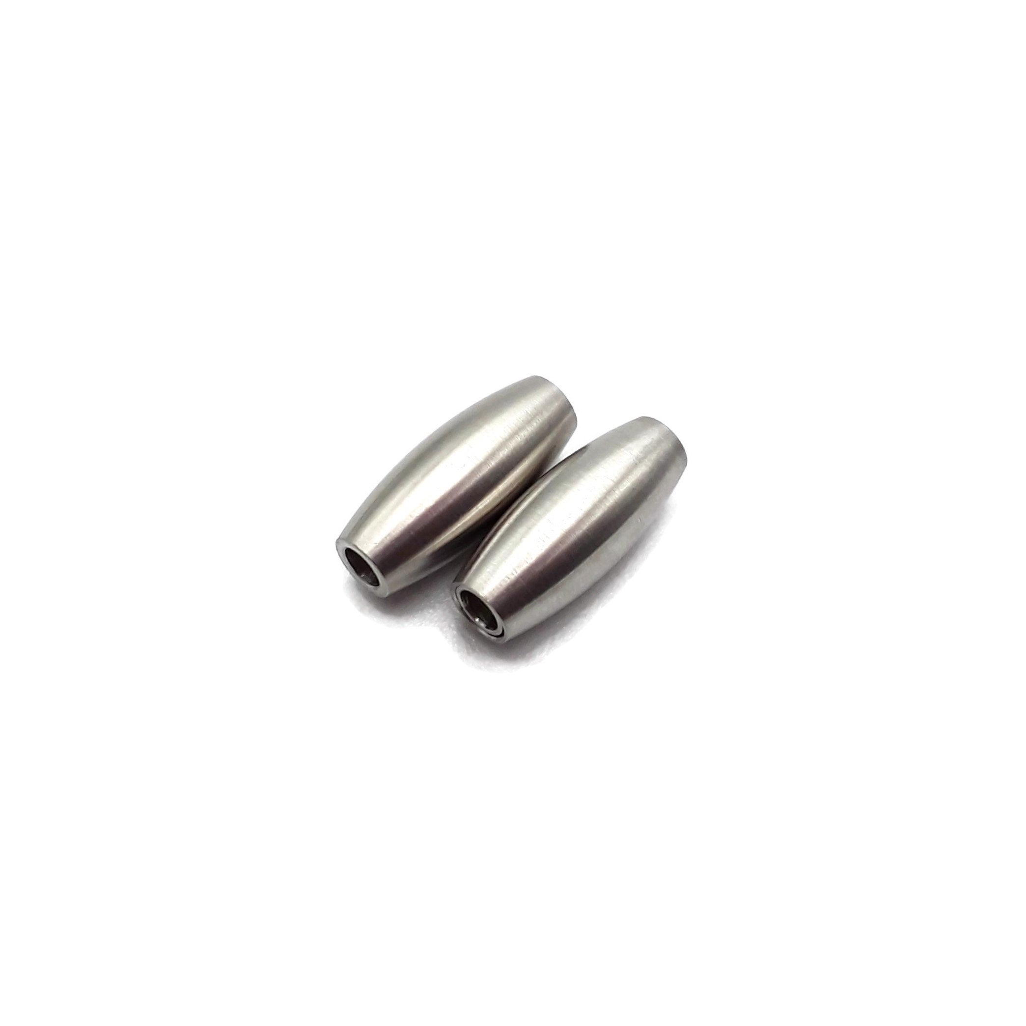 Premium 304 Stainless Steel Rice-Shaped Magnetic Clasp (7x18mm) - 2-Piece Set for Jewelry Making, DIY Crafts & Handbag Closures - Durable & Rustproof Fastener for Necklaces, Bracelets & Fashion Accessories
