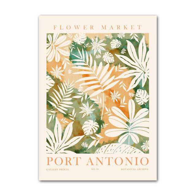 Green Leaves Herbarium Canvas Posters - Botanical Wall Art for Home & Office Decor | Perfect for Living Room, Bedroom & Study