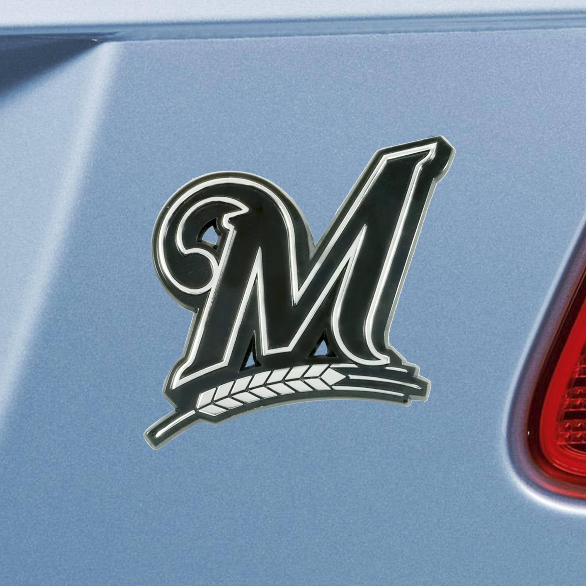 FANMATS 26636 Milwaukee Brewers 3D Chrome Metal Auto Emblem - Premium Car Badge for Vehicles, Trucks & Motorcycles - Perfect for Fans, Collectors & Custom Auto Decoration