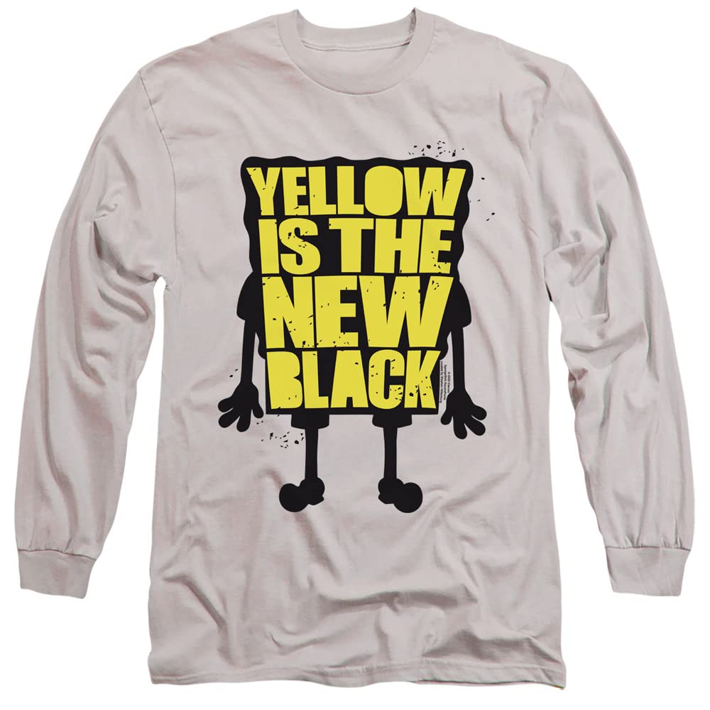 SpongeBob SquarePants Yellow Graphic Long Sleeve T-Shirt for Men & Women - Funny Cartoon Tee for Casual Wear, Cosplay, and Nickelodeon Fans