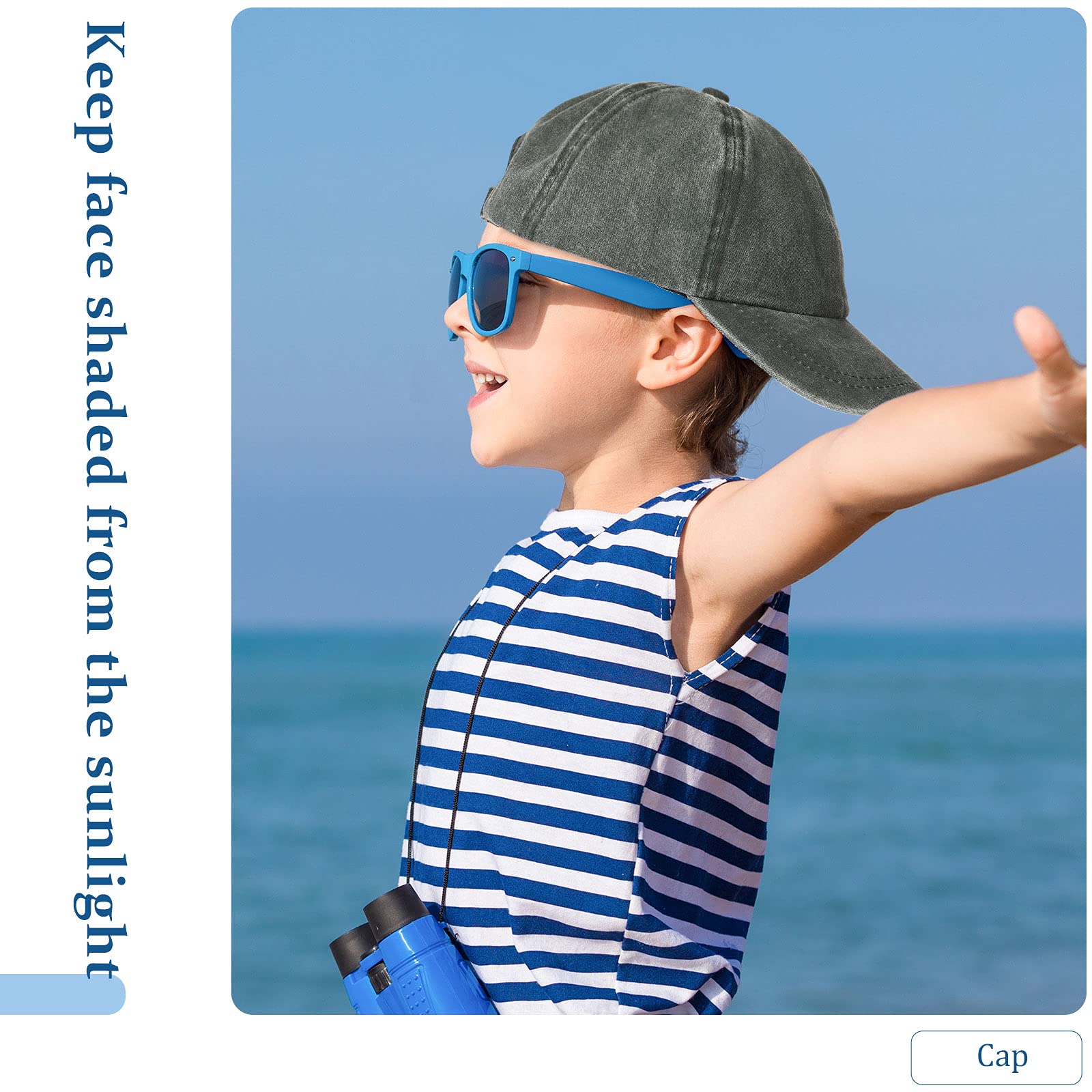 4-Pack Distressed-Washed Adjustable Baseball Hats for Toddlers & Kids - Plain Cotton Summer Trucker Caps for Boys & Girls - Perfect for Outdoor Play, Sports & Sun Protection
