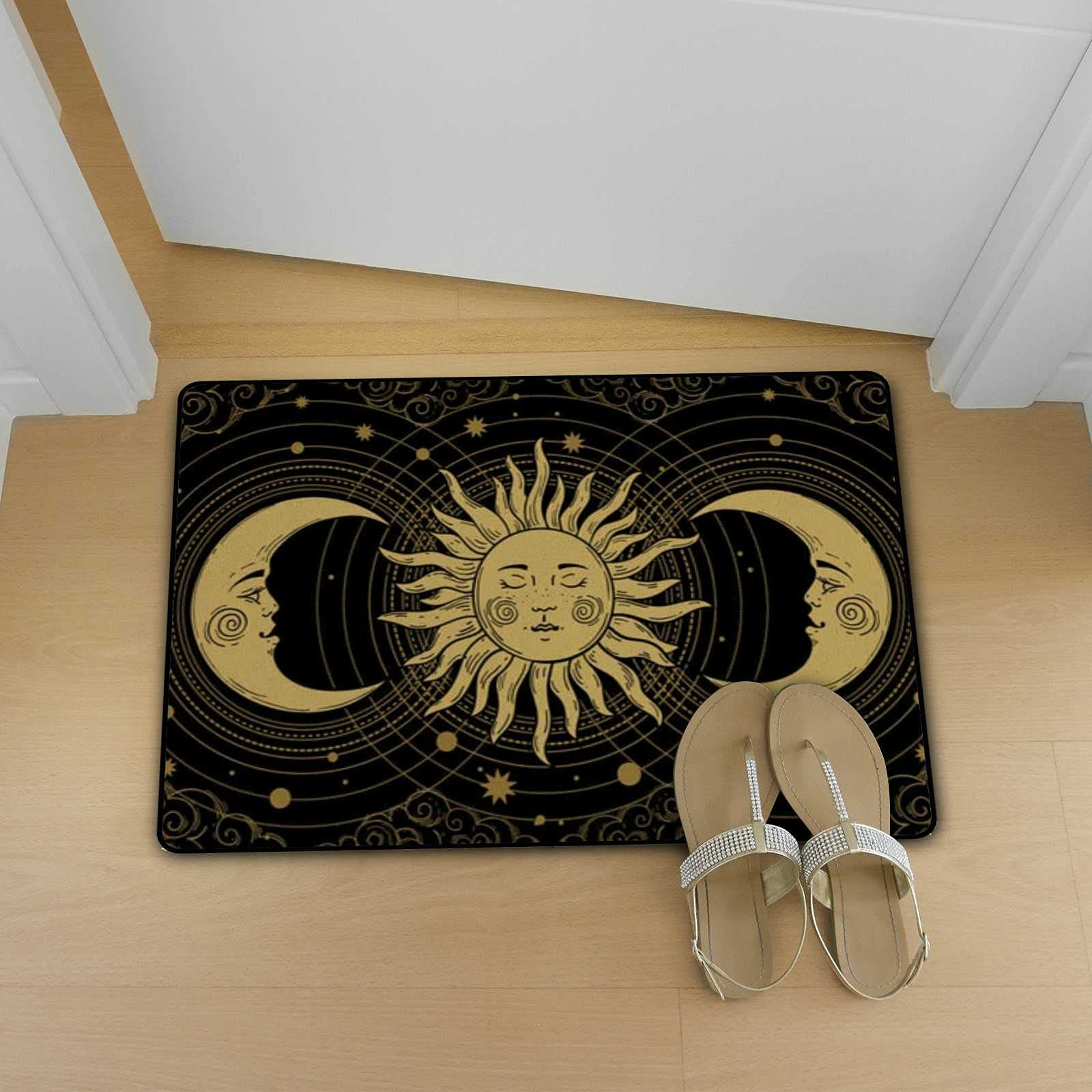 Soft Foam Area Rugs - Mystical Astrology Tarot Boho Washable Non-Slip Kitchen & Bath Mat - 36x24 Inch Indoor/Outdoor Home Decor for Living Room, Bedroom, Yoga Studio & Patio