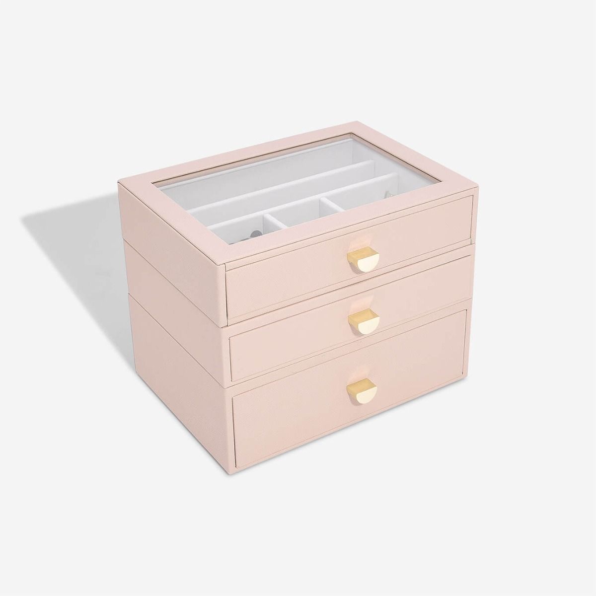 3-Piece Classic Drawer Organizer Set - Blush Pink or Taupe for Bedroom, Bathroom & Office Storage